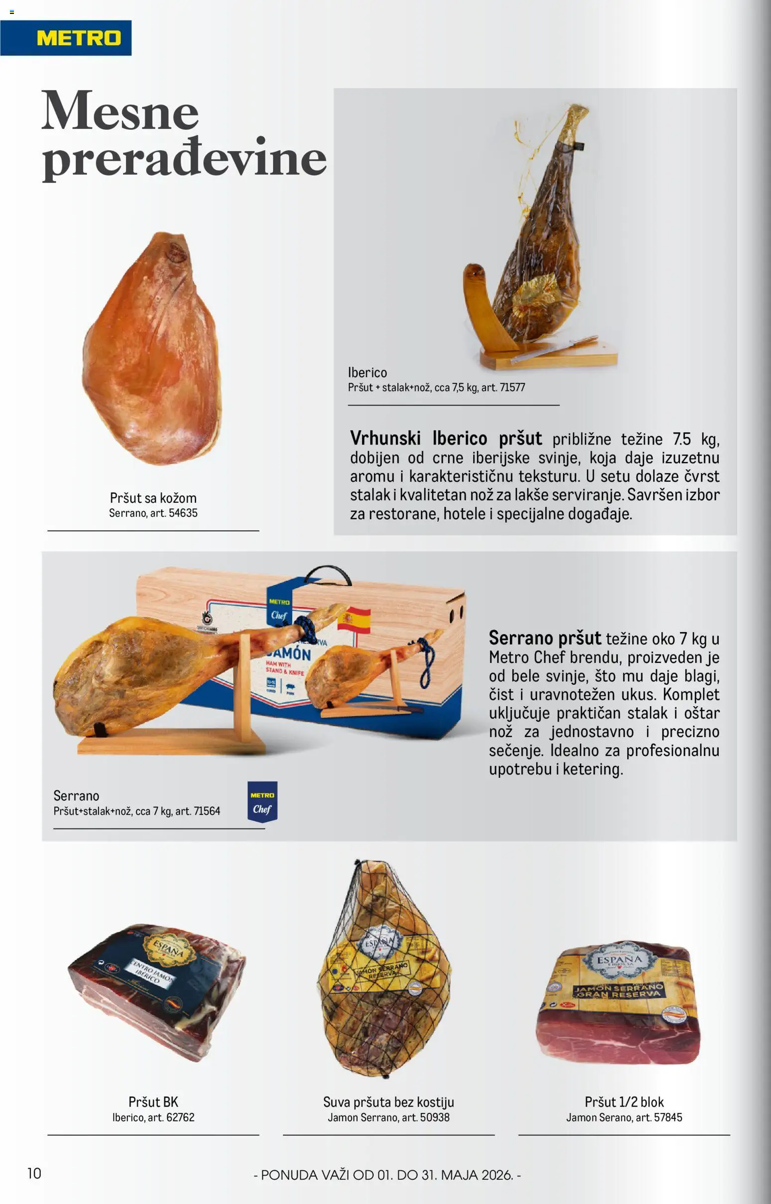 Metro katalog - važi od 01.05.2026 | Strana: 10 | Proizvode: Pršut, Sto, Nož