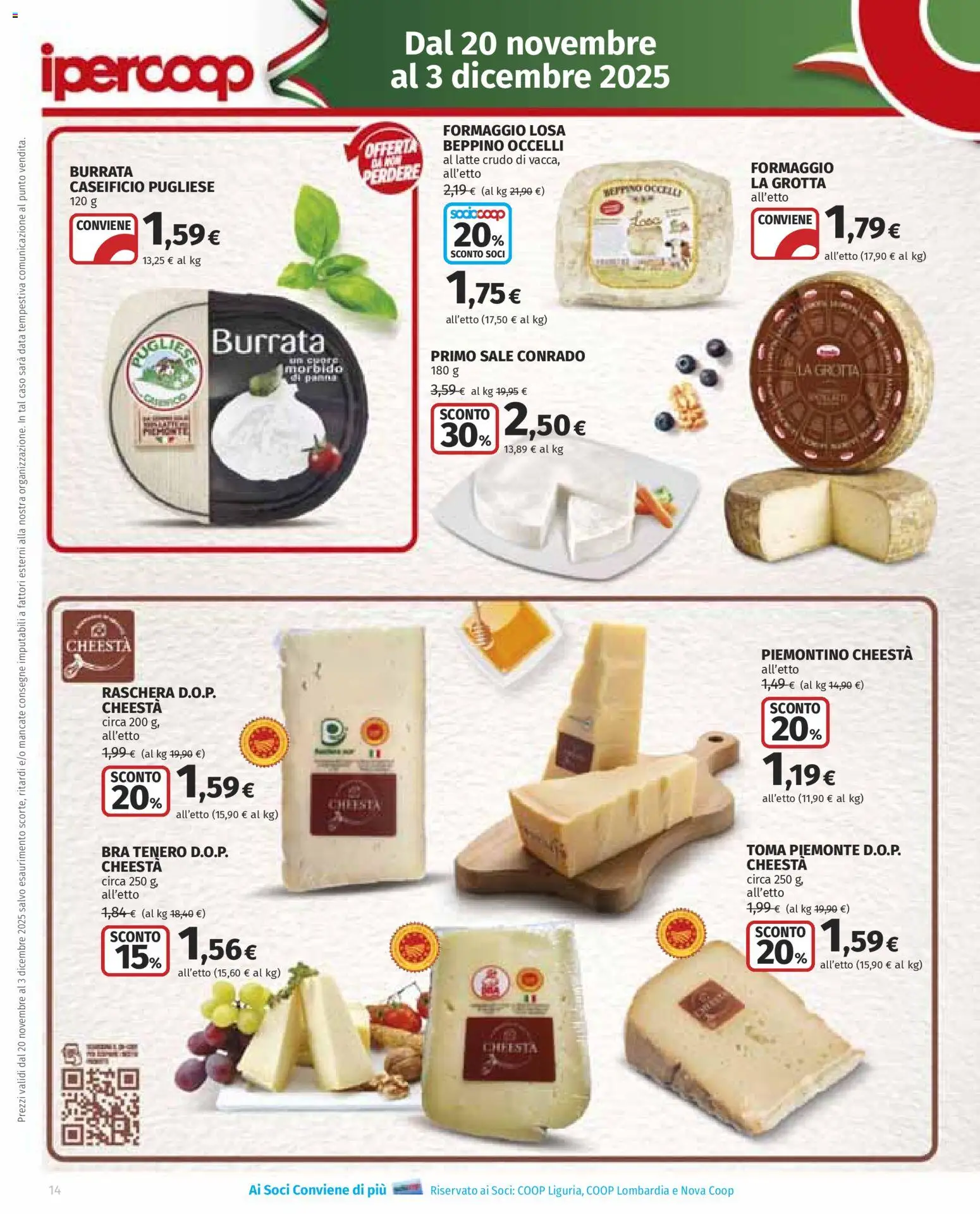 Volantino Ipercoop del 20.11.2025 | Pagina: 14 | Prodotti: Panna, Sale, Latte, Formaggio