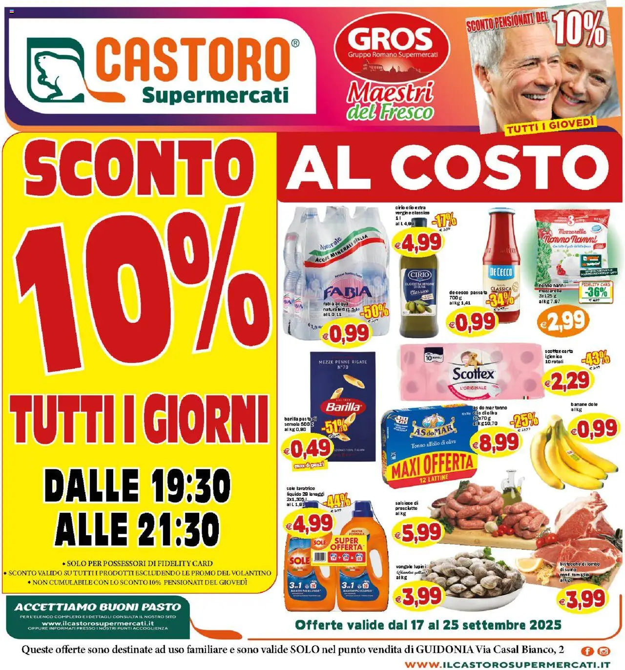 Volantino Il Castoro del 17.09.2025 | Pagina: 1 | Prodotti: Suino, Mozzarella, Acqua naturale, Olio extra vergine
