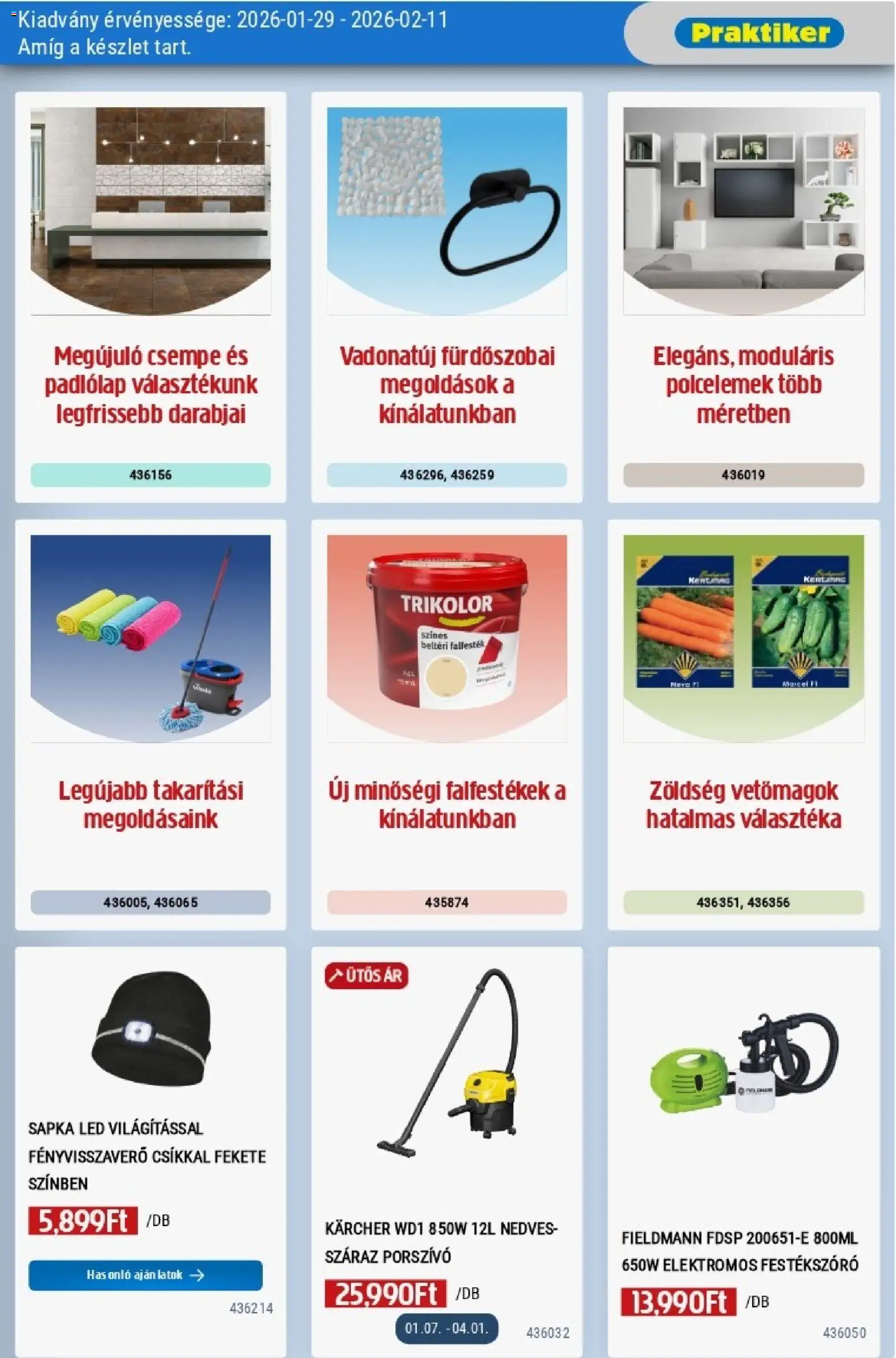 Praktiker akciós ujság - amely érvényes a következő dátumtól: 29.01.2026 | Oldal: 27 | Termékek: Sapka, Porszívó, Zöldség, Csempe