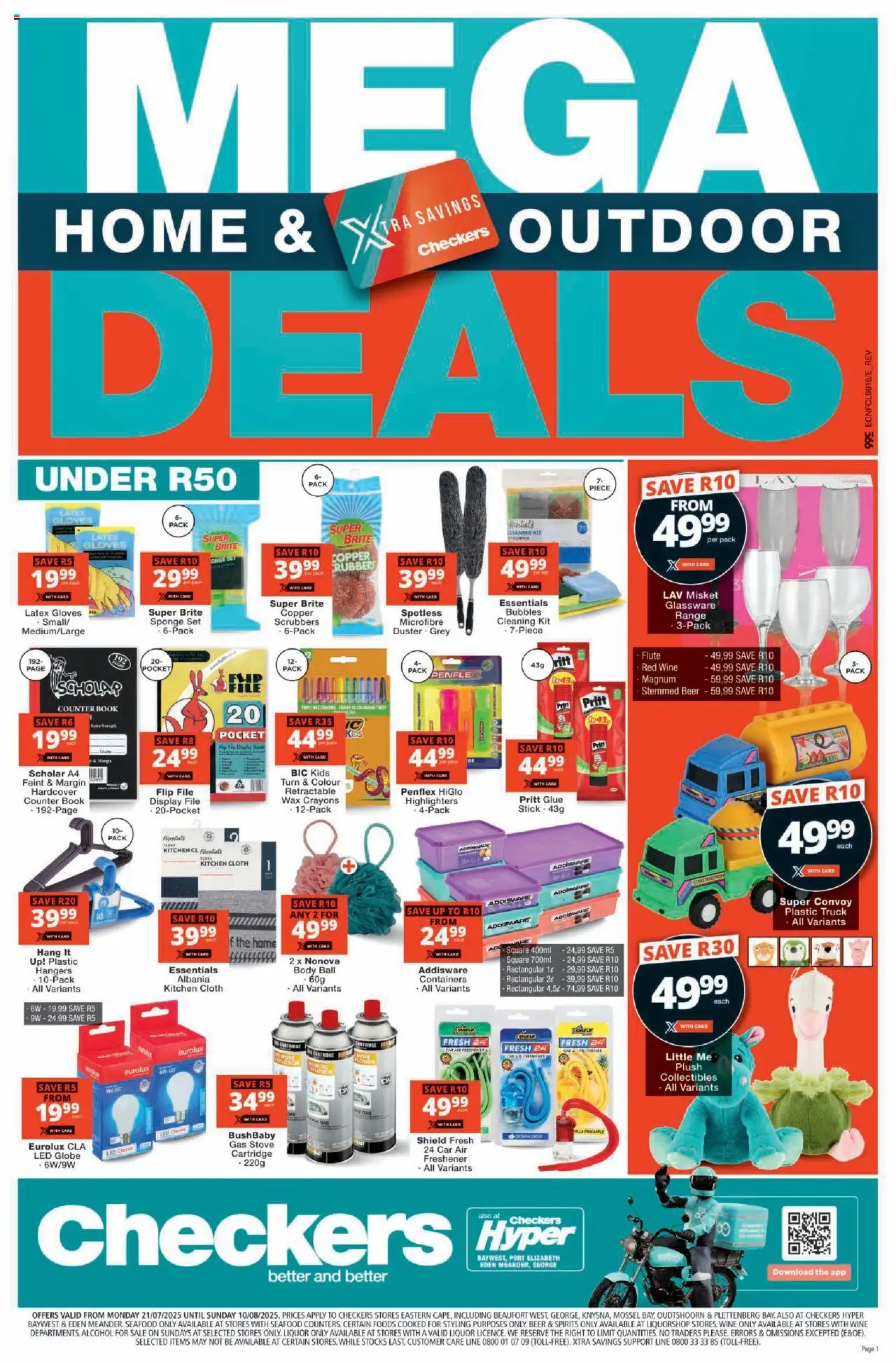 Checkers Eastern Cape - July Month-End Promotion │ valid from 21.07.2025 | Page: 13 | Products: Gloves, Stove, Pineapple, Seafood