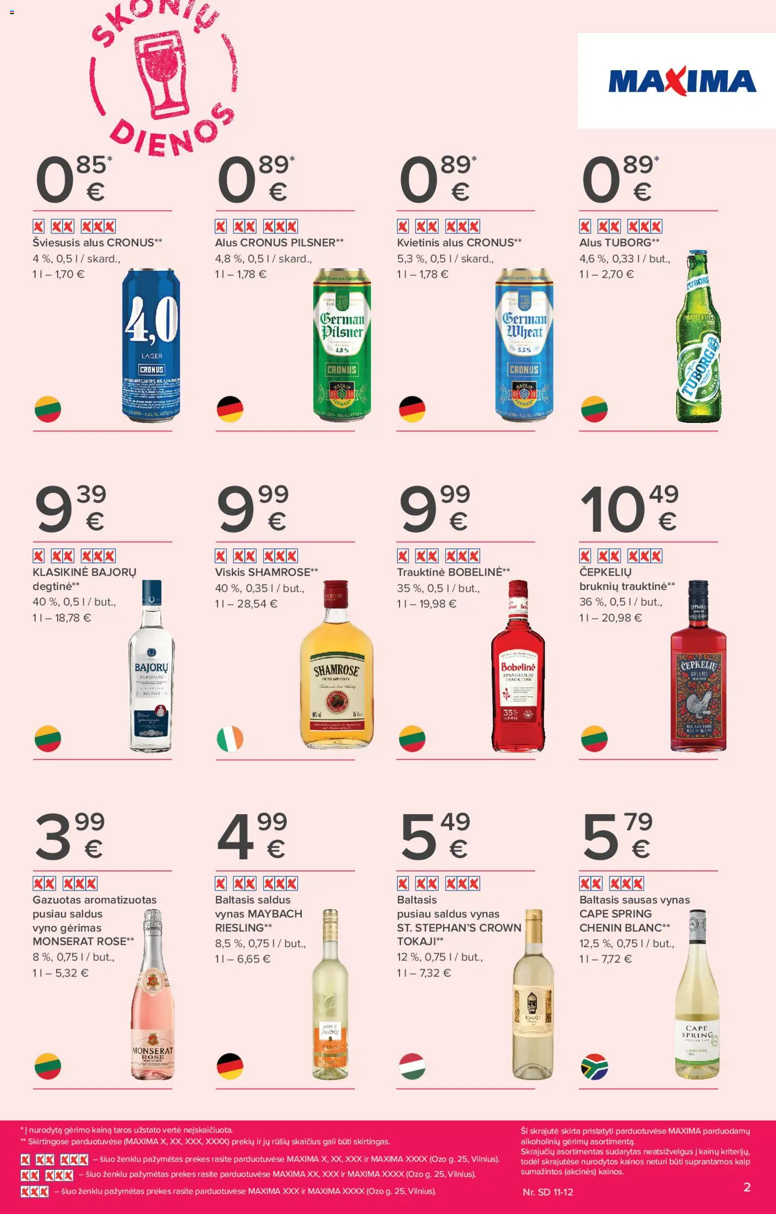 MAXIMA akcijos nuo 30.10.2025 | Puslapis: 2 | Prekių: Degtinė, Viskis, Vynas, Alus
