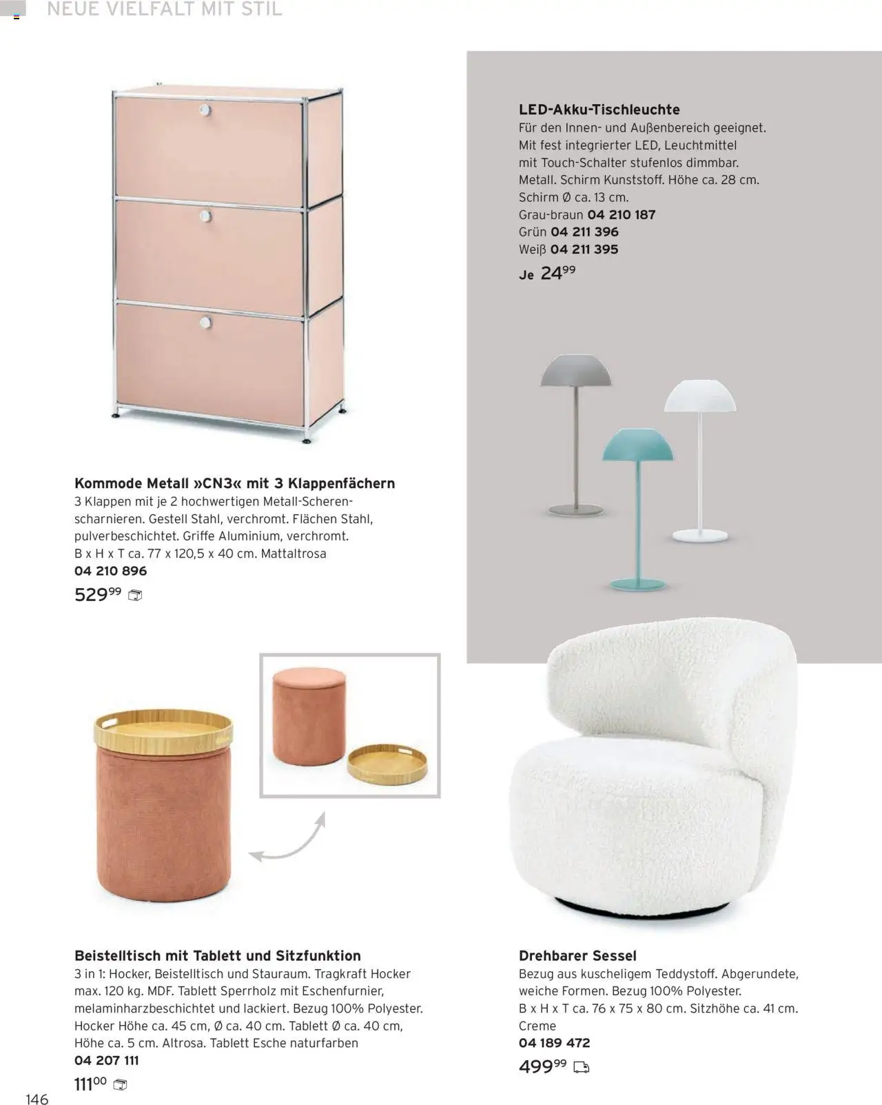 Angebote Tchibo – gültig ab 01.10.2025 | Seite: 146 | Produkte: Hocker, Beistelltisch, Sessel, Creme