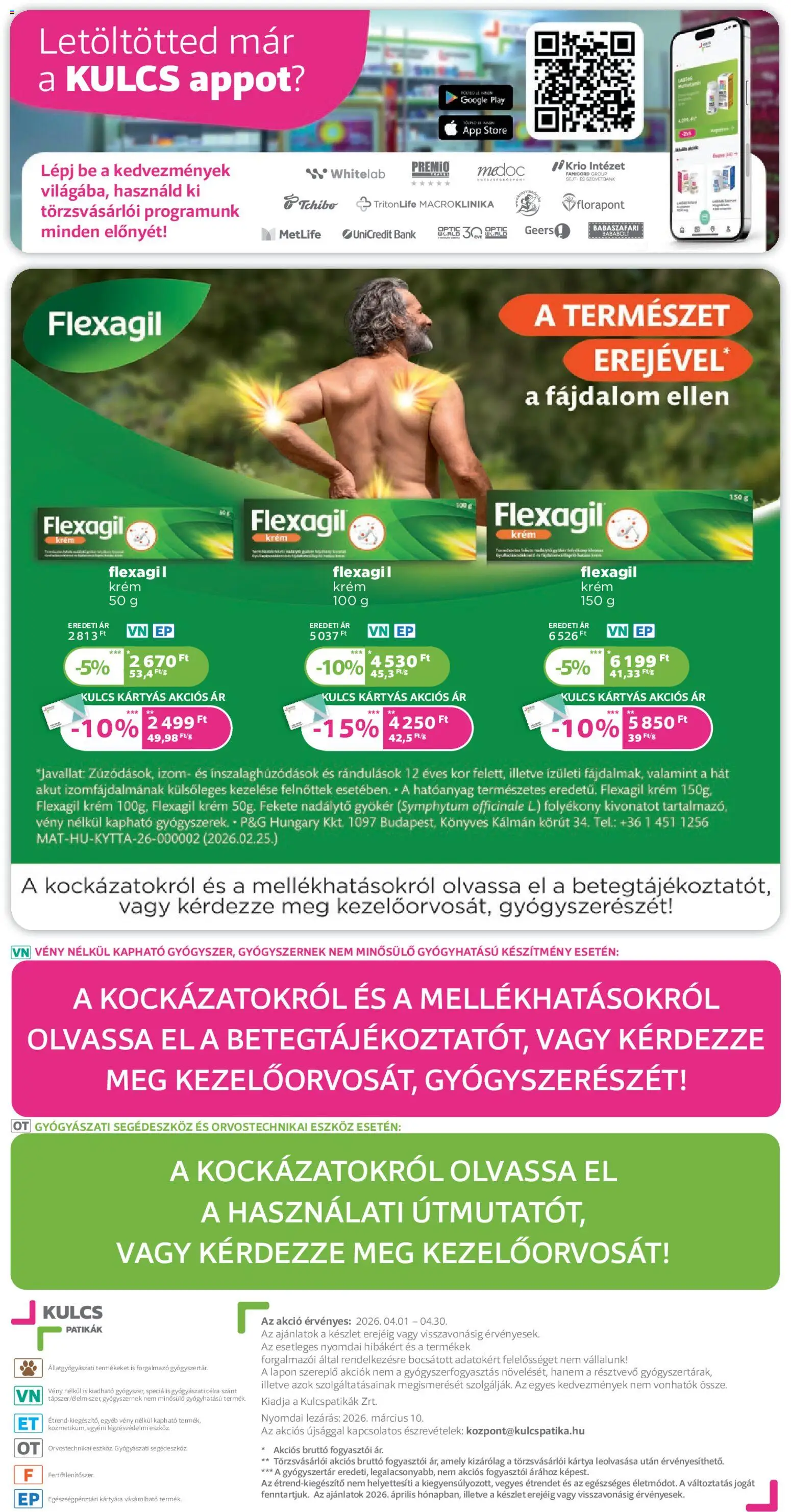 Kulcs Patika akciós ujság - amely érvényes a következő dátumtól: 01.04.2026 | Oldal: 20
