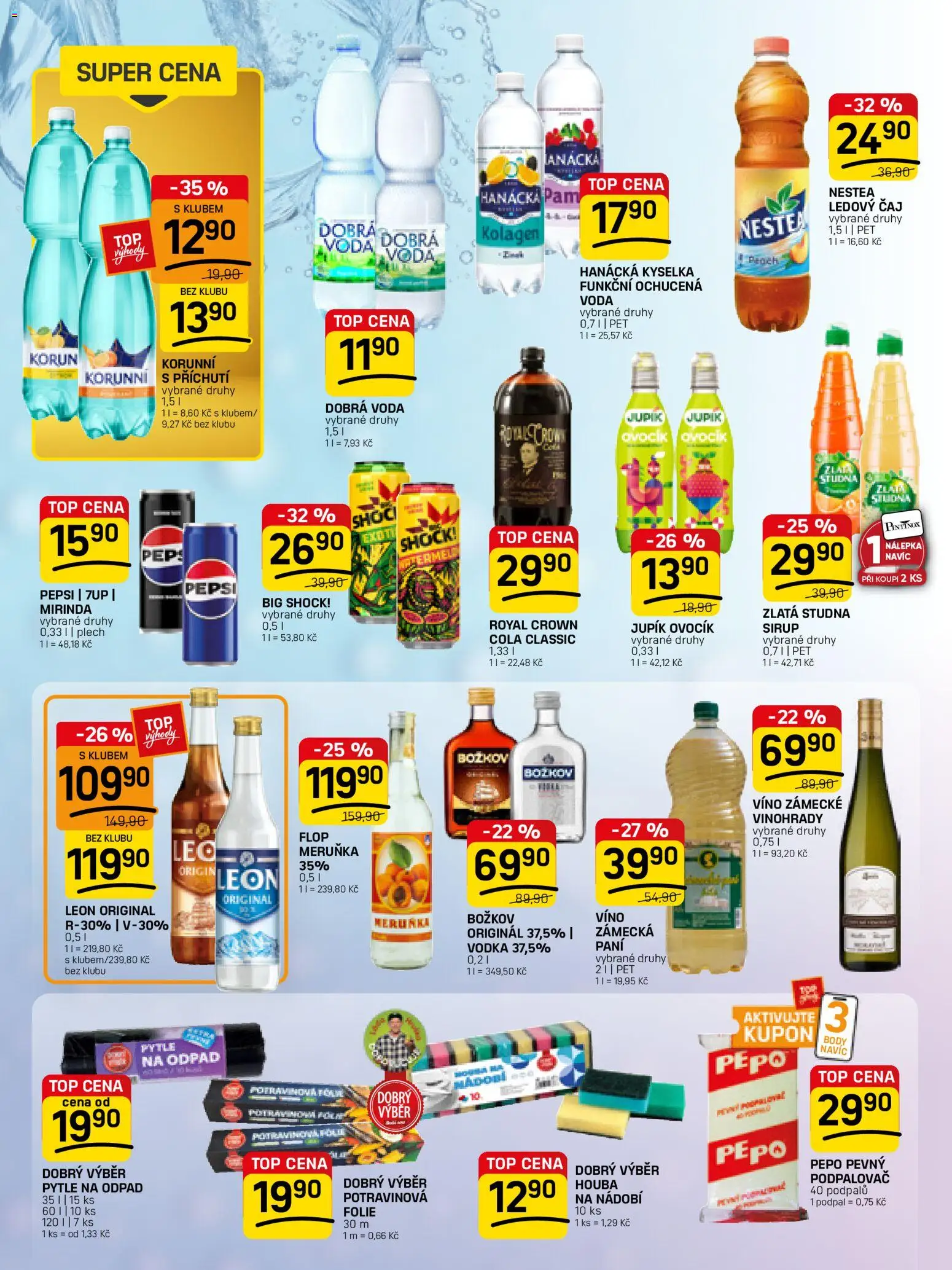 Flop leták - FlopTop od 08.04.2026 | Strana: 10 | Produkty: Voda, Čaj, Vodka, Mirinda