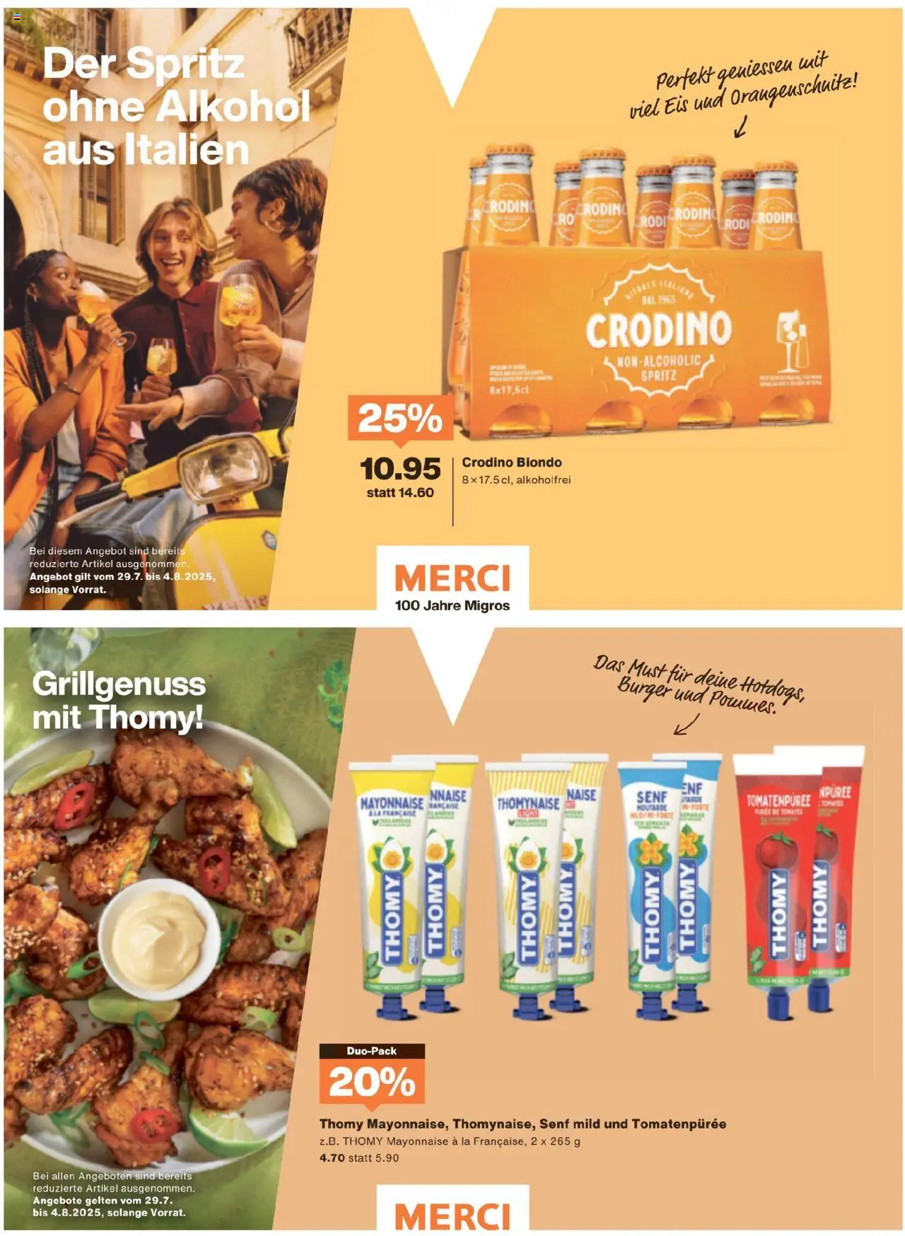 Migros - Magazin ab 28.07.2025 | Seite: 40 | Produkte: Burger, Tomatenpüree, Mayonnaise, Eis