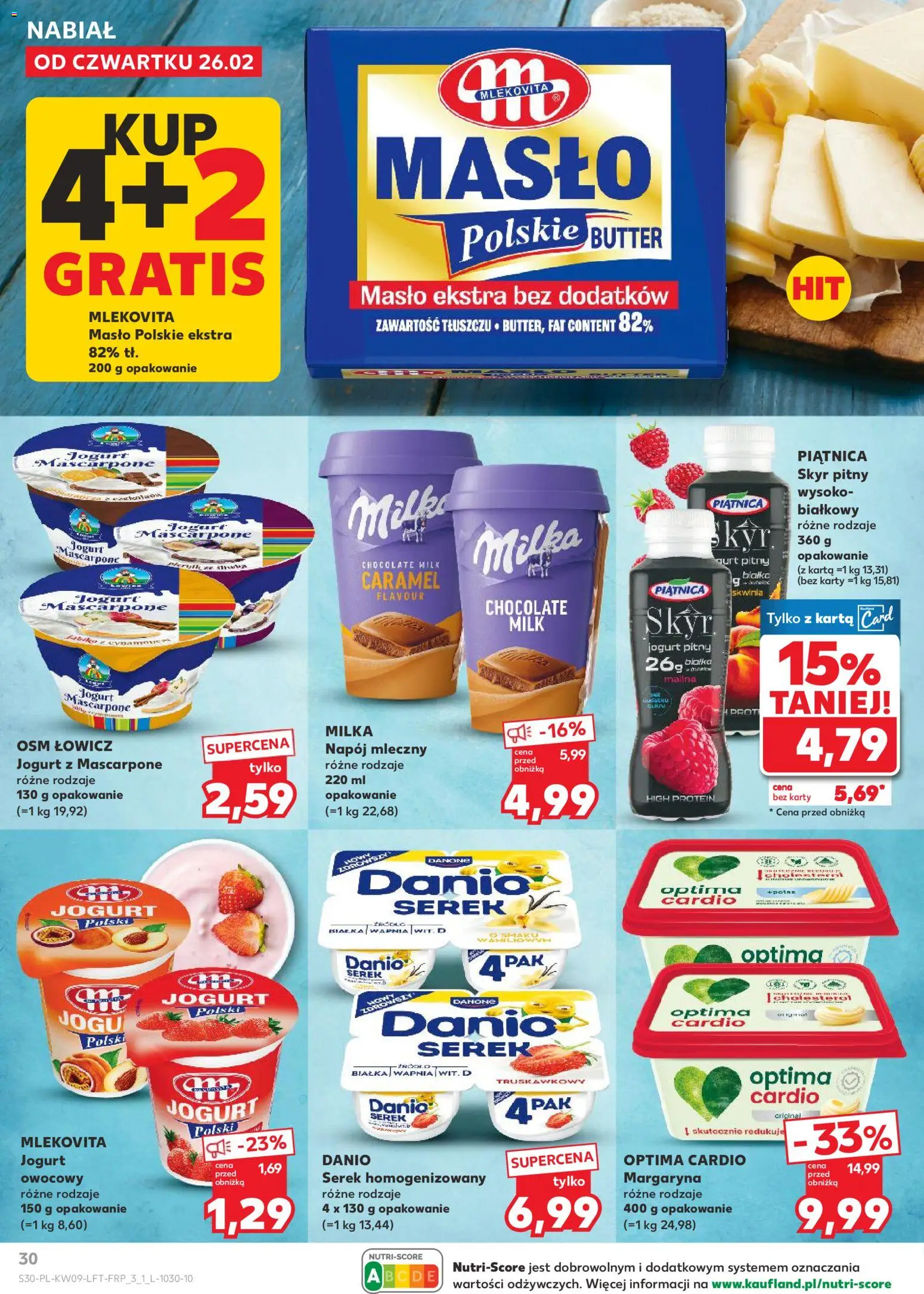 Kaufland Polsko leták od 26.02.2026 | Strana: 30 | Produkty: Máslo, Milka, Skyr, Karty