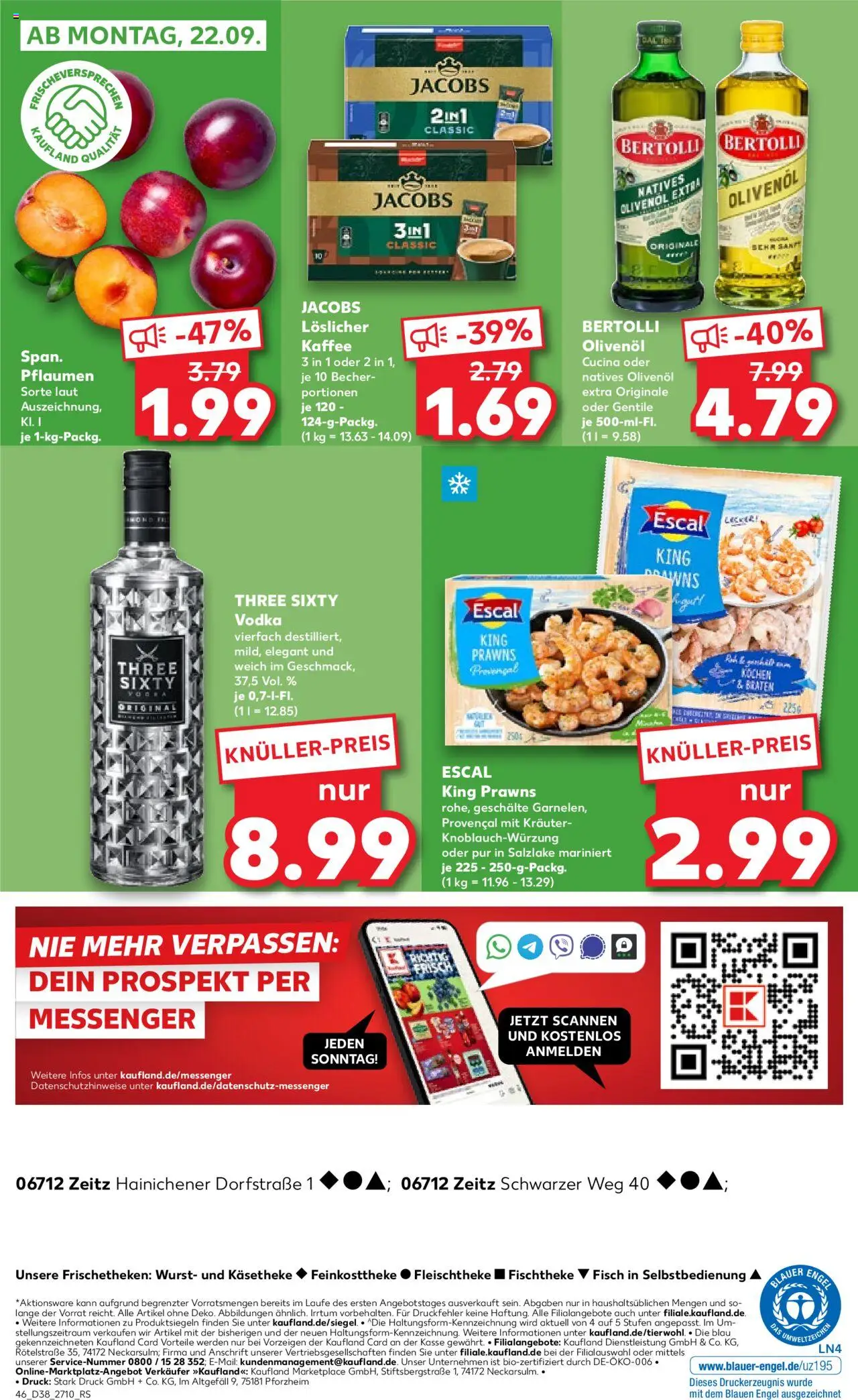 Kaufland prospekt Zeitz	 – gültig ab 18.09.2025 | Seite: 46 | Produkte: Kaffee, Fisch, Wurst, Vodka