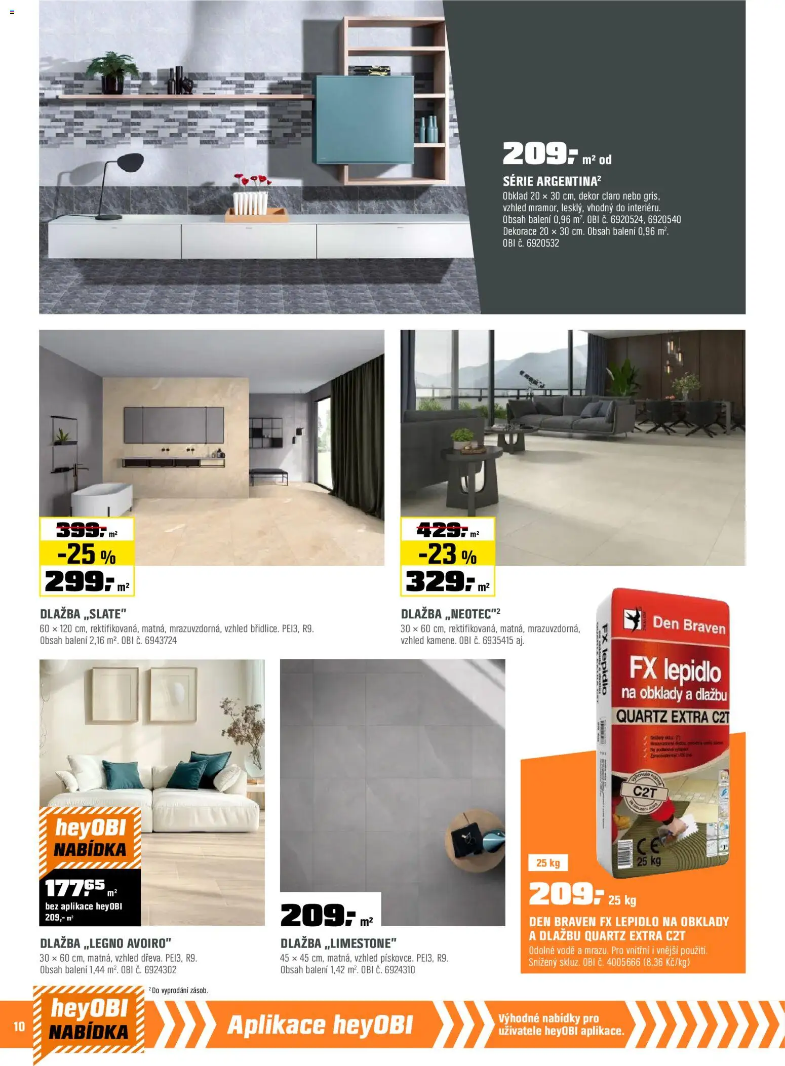 OBI leták - Barevná sezóna od 14.11.2025 | Strana: 10 | Produkty: Dlažba, Dekorace