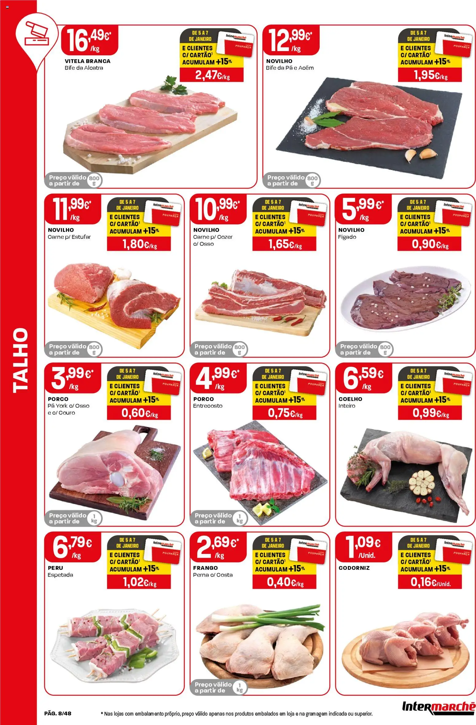 Intermarché folheto │ válido de 02.01.2026 | Página: 8 | Produtos: Vitela, Frango, Carne, Coelho