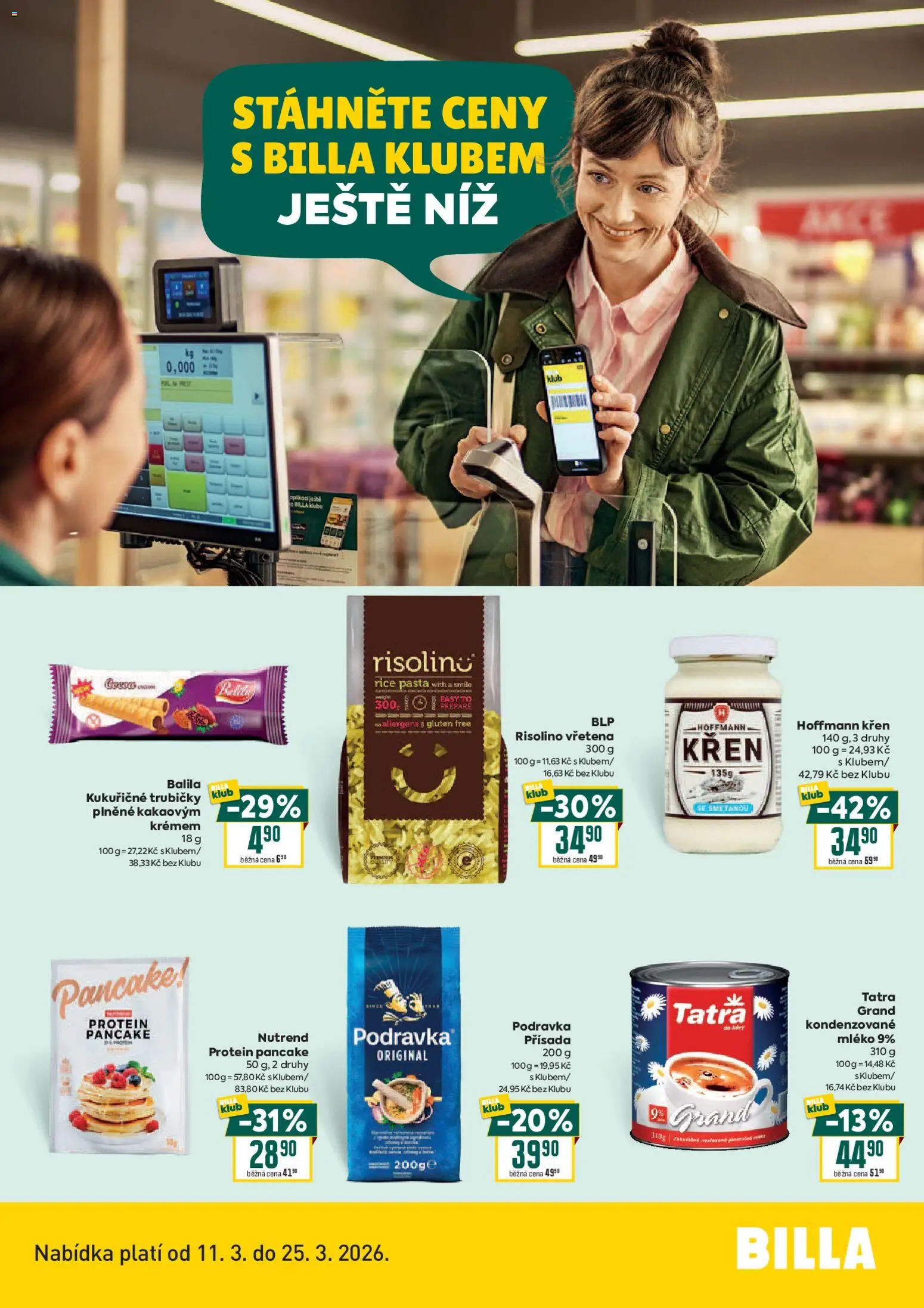 Billa leták - Bonus club od 11.03.2026 | Strana: 2 | Produkty: Křen, Mléko, Miska, Protein