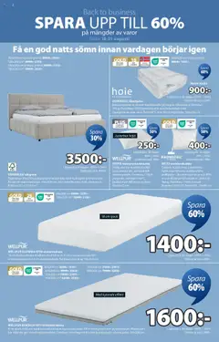 JYSK reklamblad aktuell från 18.08.2025 | Sida: 3 | Produkter: Skummadrass, Täcke, Madrass, Galler