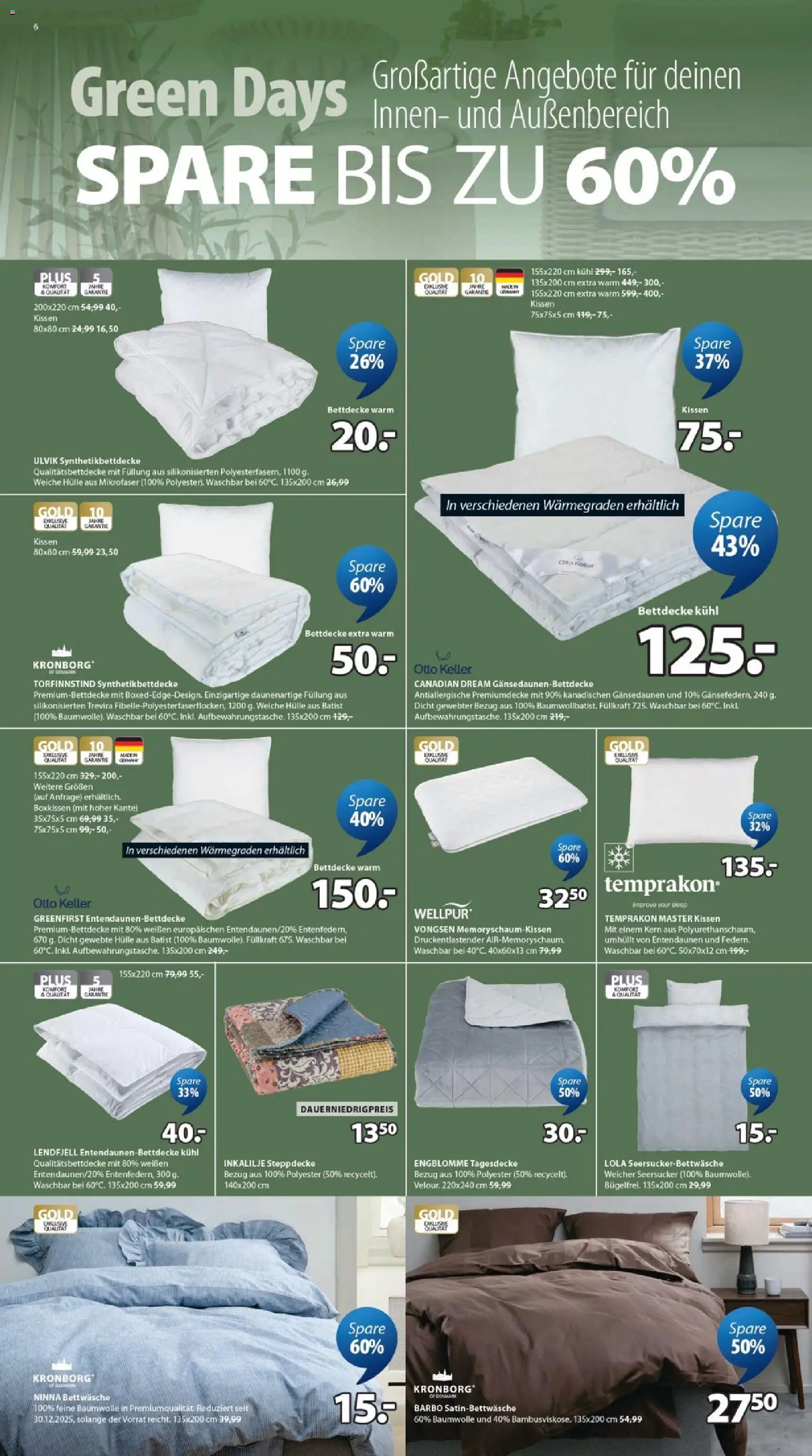 Prospekt JYSK  – gültig ab 21.03.2026 | Seite: 6 | Produkte: Kissen, Tagesdecke, Bettwäsche, Bettdecke