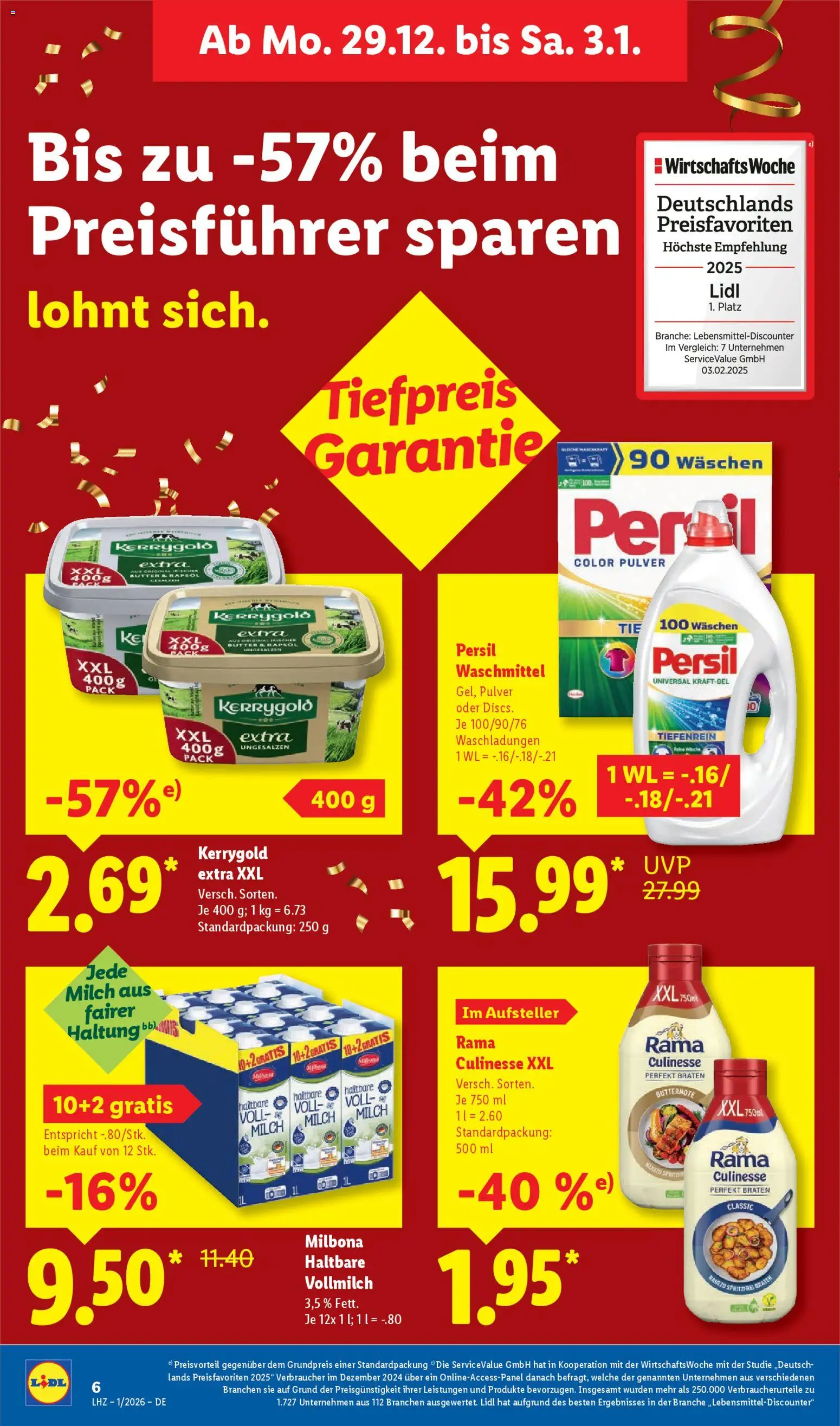 Lidl Prospekt Uffenheim – gültig ab 29.12.2025 | Seite: 12 | Produkte: Milch, Rapsöl, Waschmittel, Persil