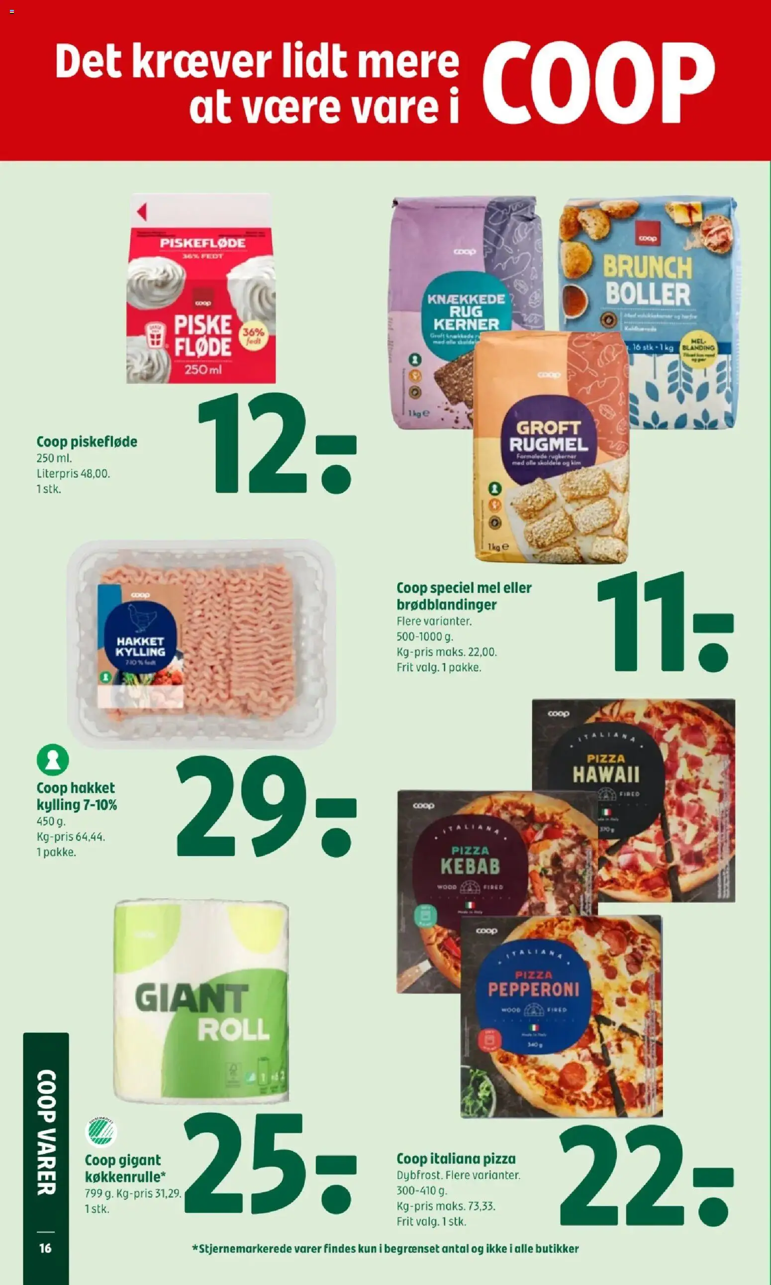 Coop 365 tilbudsavis – gyldig fra 30.10.2025 | Side: 18 | Produkter: Pizza, Fløde, Kebab, Mel