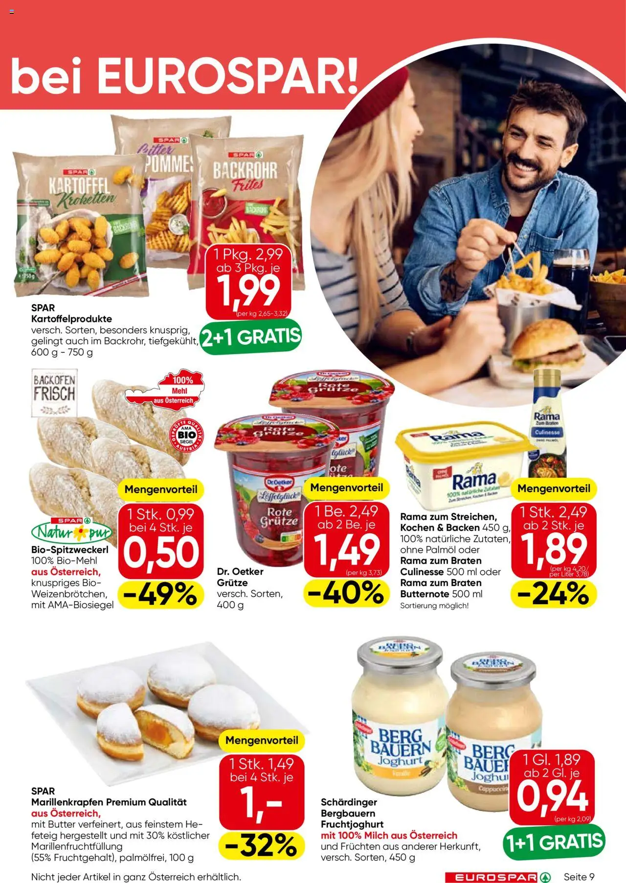 Eurospar Flugblatt - Niederösterreich gültig ab 09.10.2025 | Seite: 9 | Produkte: Milch, Butter, Joghurt