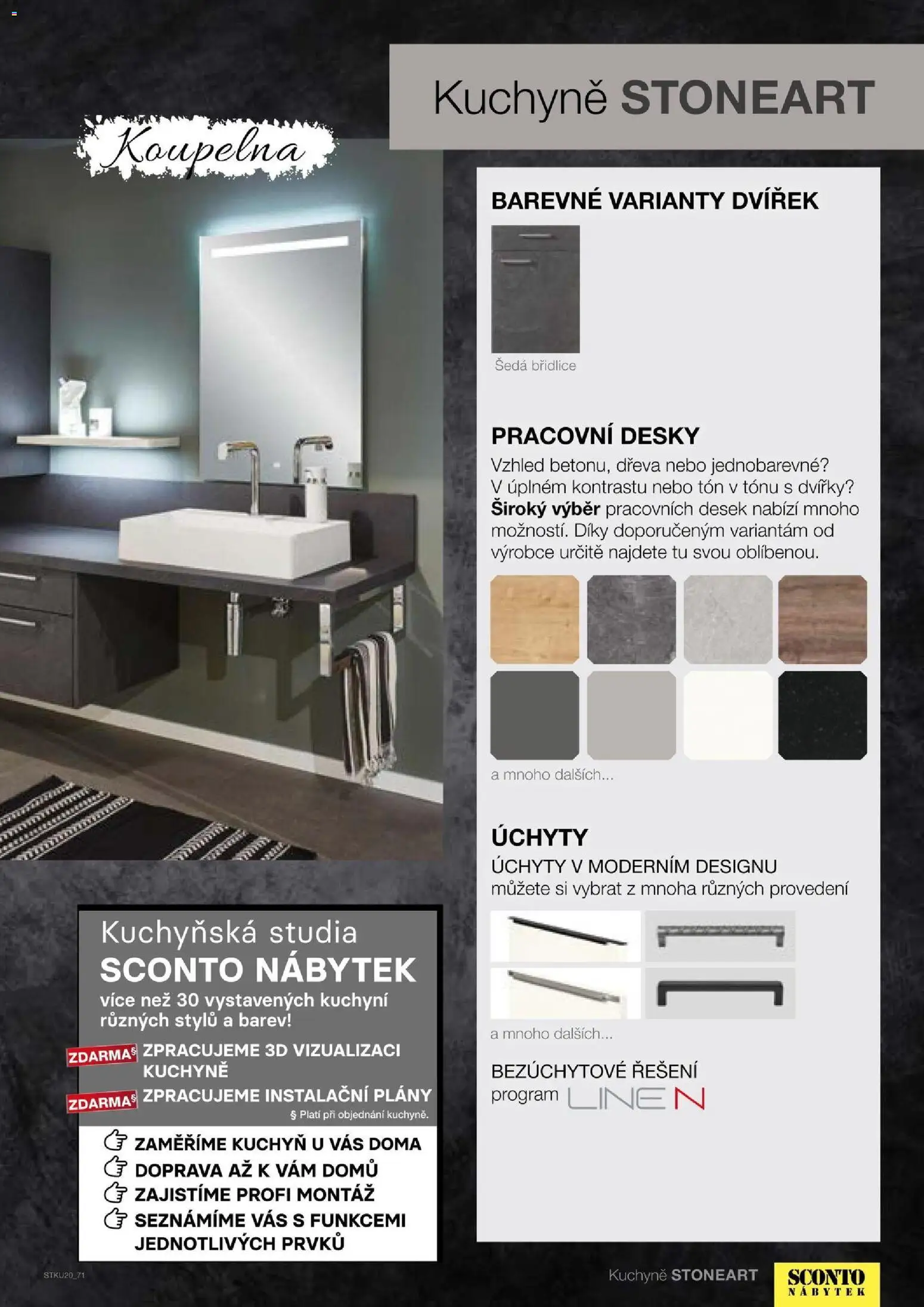 Sconto nábytek katalog - Kuchyně na míru od 06.01.2026 | Strana: 71 | Produkty: Nábytek, Desky, Koupelna, Kuchyně