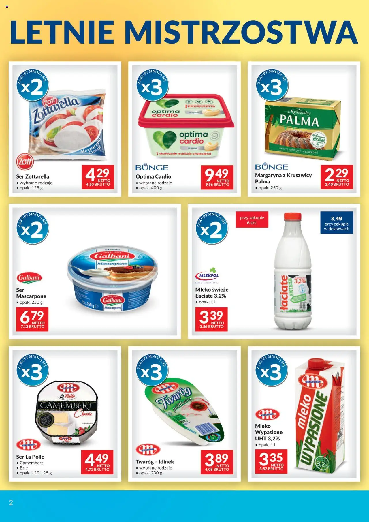 Makro Gazetka - Letnie Mistrzostwa od 01.07.2025 | Strona: 2 | Produkty: Jogurt pitny, Mascarpone, Olej kujawski, Ser