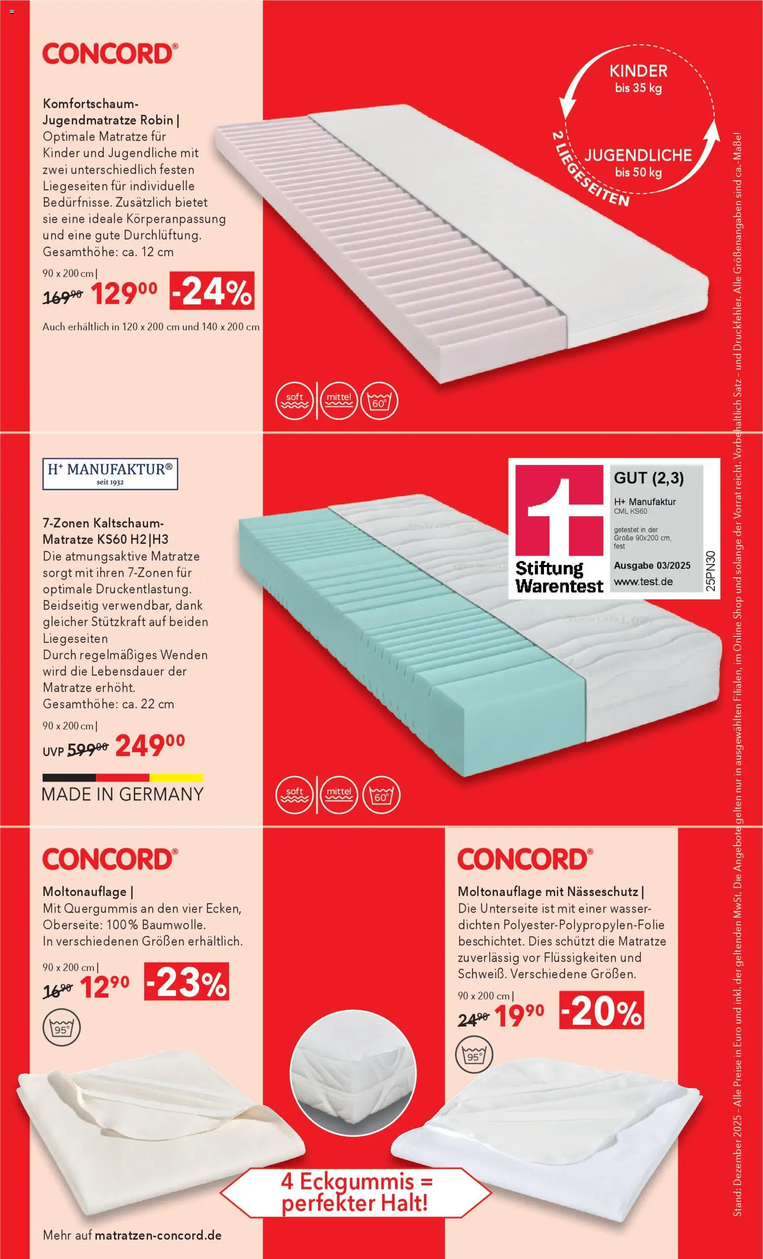 Matratzen Concord Prospekt 	 – gültig ab 27.12.2025 | Seite: 2 | Produkte: Matratze, Wasser