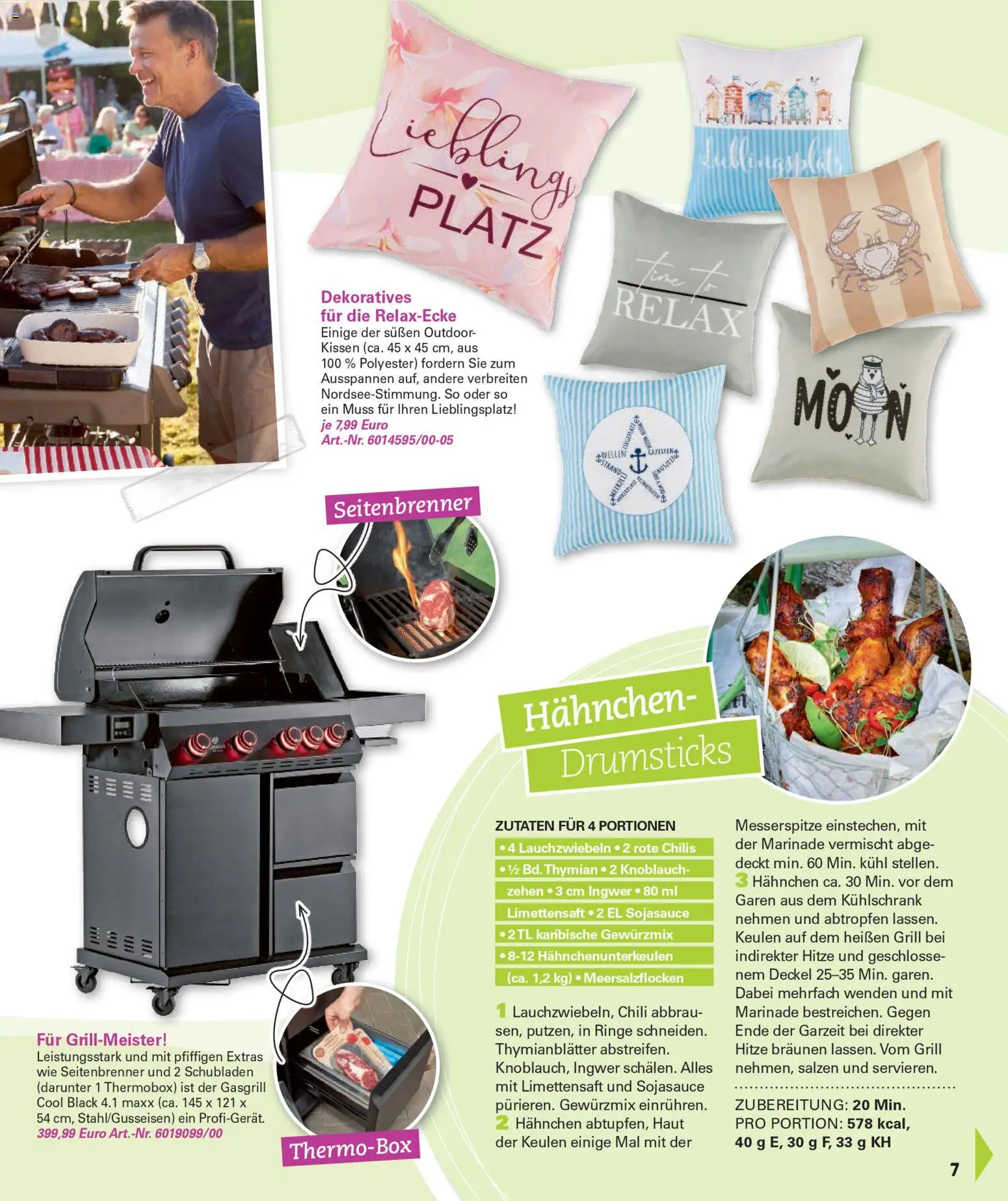 Poco Prospekt Wohnwelt Frühling 2026 – gültig ab 16.02.2026 | Seite: 7 | Produkte: Grill, Kissen, Knoblauch, Chili