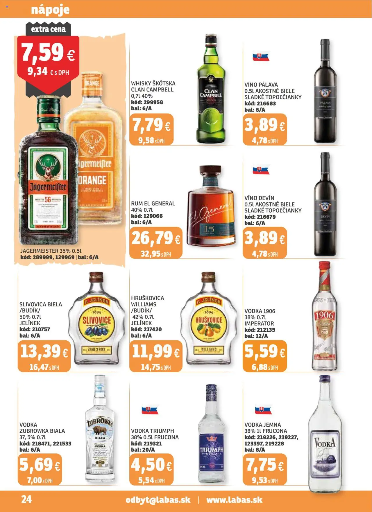 Nové Labaš akcie – leták je platný od 03.10.2025 | Strana: 24 | Produkty: Víno, Vodka, Whisky, Rum