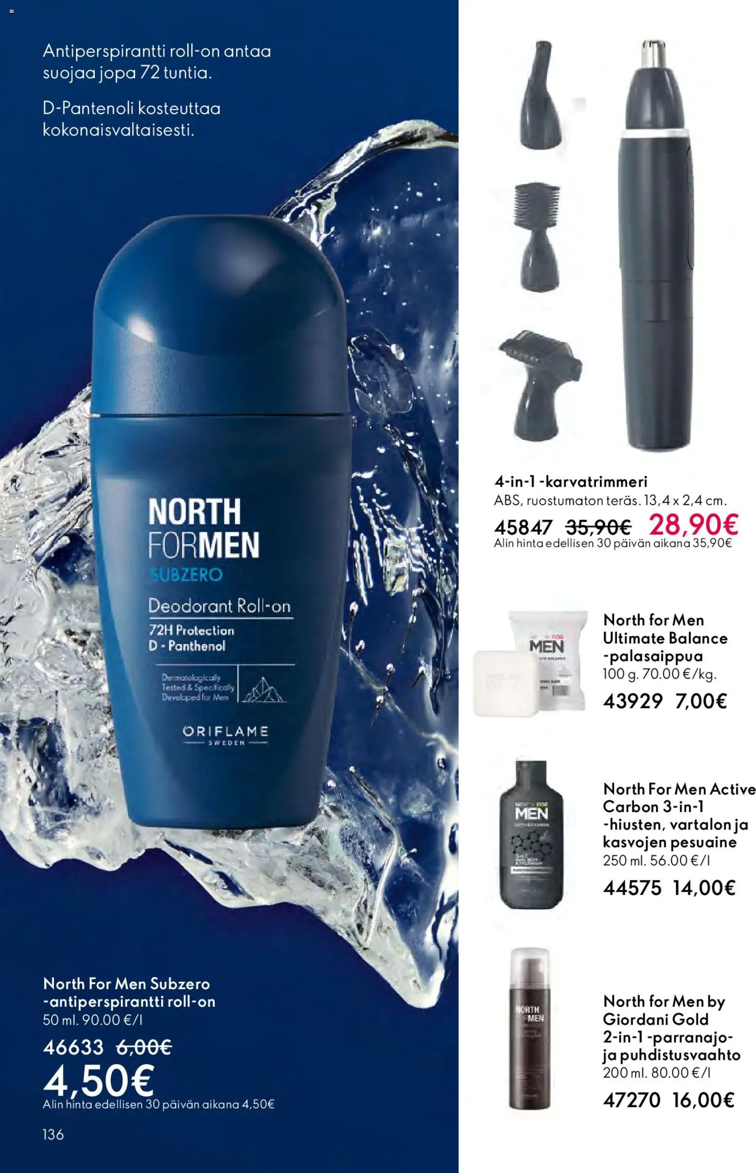 Oriflame - Esite 05 – voimassa 01.04.2026 alkaen | Sivu: 136 | Tuotteet: Antiperspirantti, Pesuaine