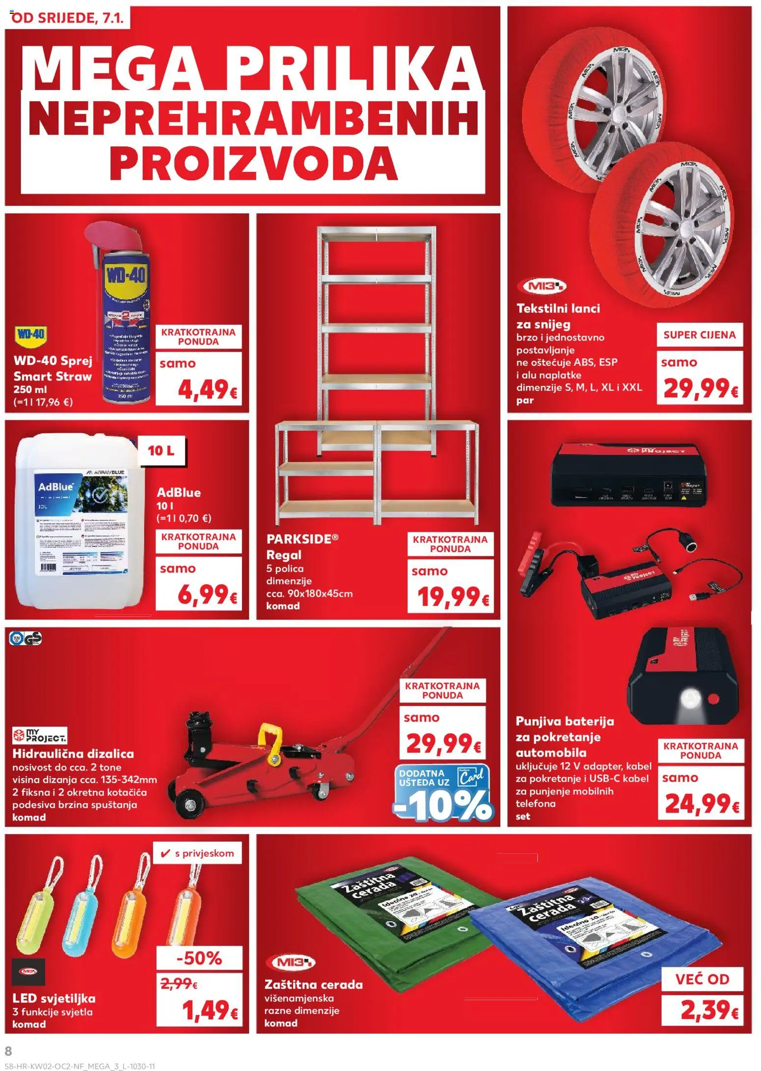 Kaufland katalog | vrijedi od 07.01.2026 | Stranica: 8 | Proizvodi: Baterija, Svjetiljka, WD-40, Regal