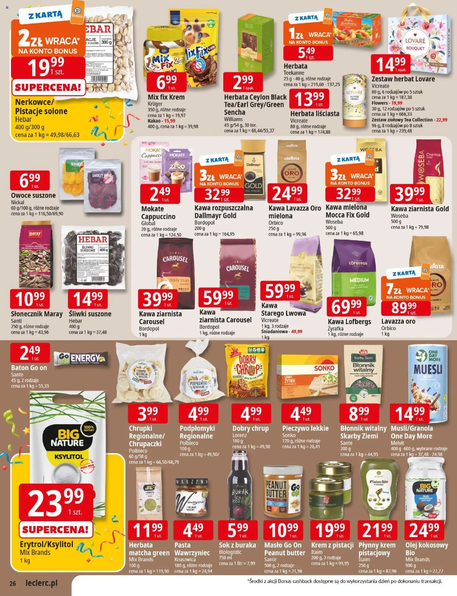 E.Leclerc Gazetka - Wrocław od 04.11.2025 | Strona: 26 | Produkty: Słonecznik, Olej, Kawa, Owoce