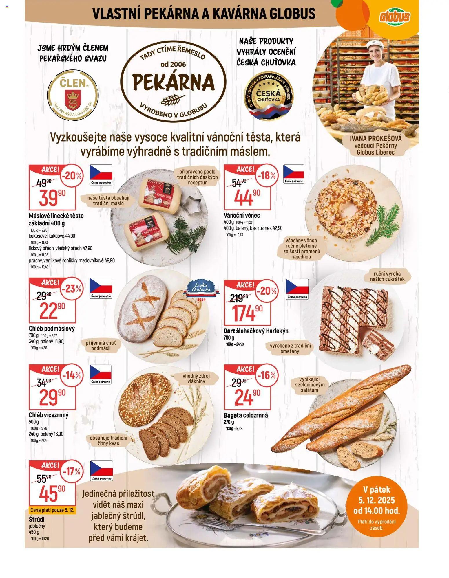 Globus leták - Liberec od 03.12.2025 | Strana: 6 | Produkty: Globus, Chléb, Pekárna, Dort
