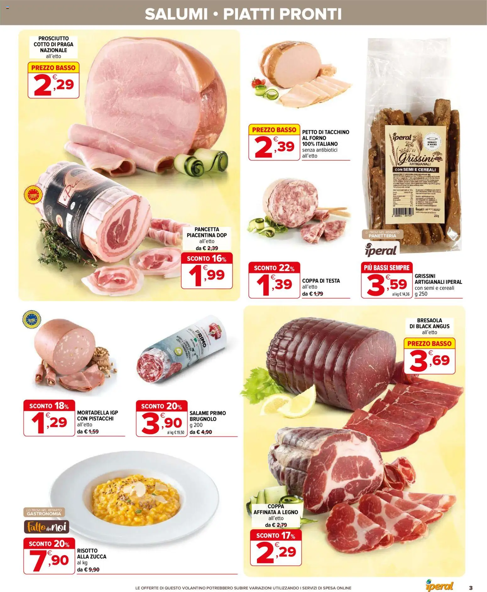 Volantino Iperal del 29.10.2025 | Pagina: 3 | Prodotti: Bresaola, Pancetta, Tacchino, Prosciutto