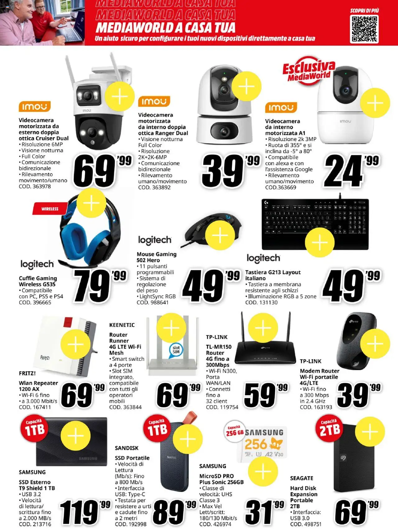Volantino Media World del 15.09.2025 | Pagina: 25 | Prodotti: Router, Cuffie, Videocamera, Samsung