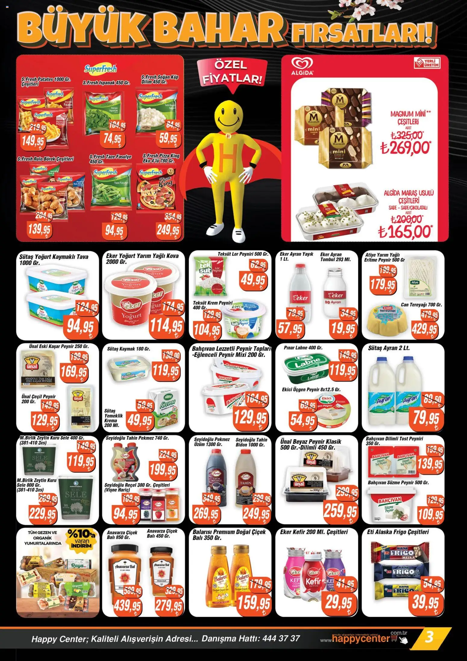 Happy Center Katalog - 08.04.2026 tarihinden itibaren geçerlidir | Sayfa: 3 | Ürünler: Krema, Badem, Soğan, Süzme peynir