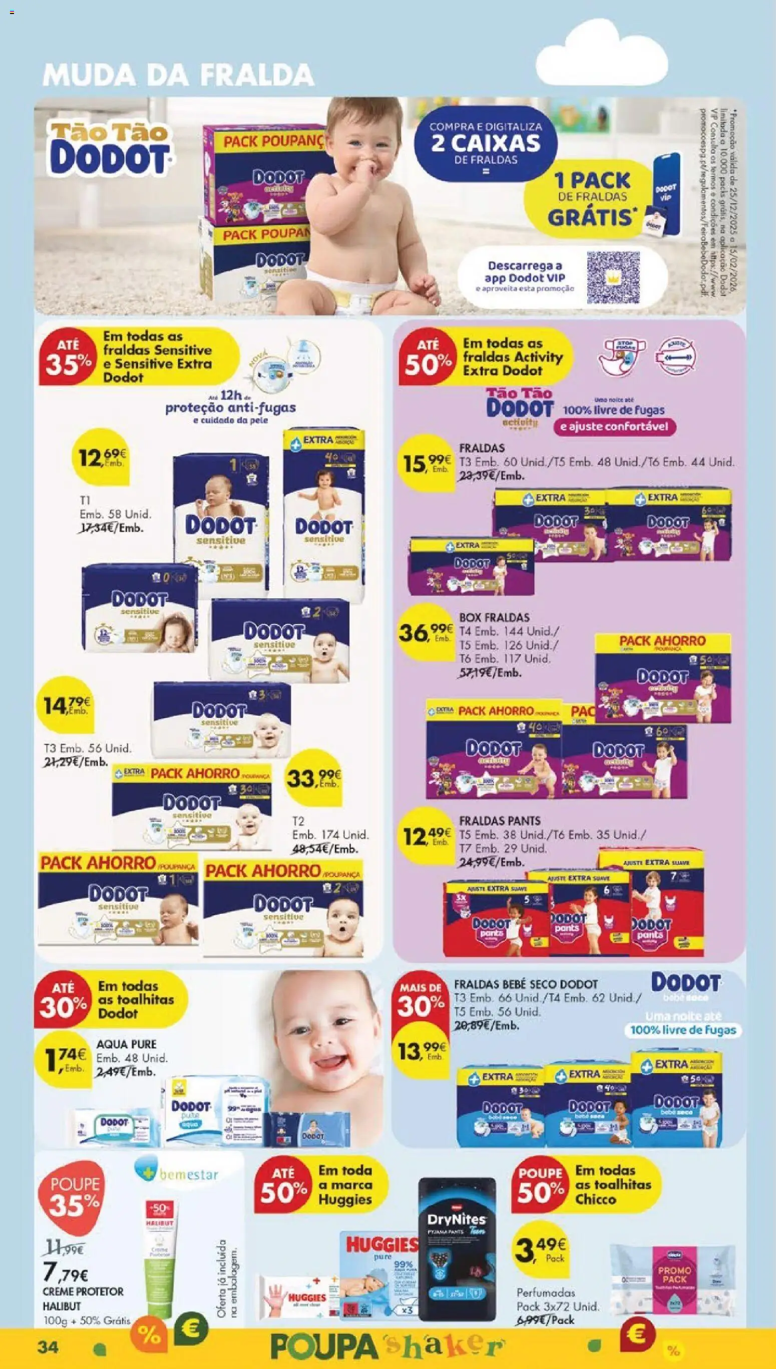 Pingo Doce folheto │ válido de 13.01.2026 | Página: 36 | Produtos: Fraldas, Fraldas dodot, Creme