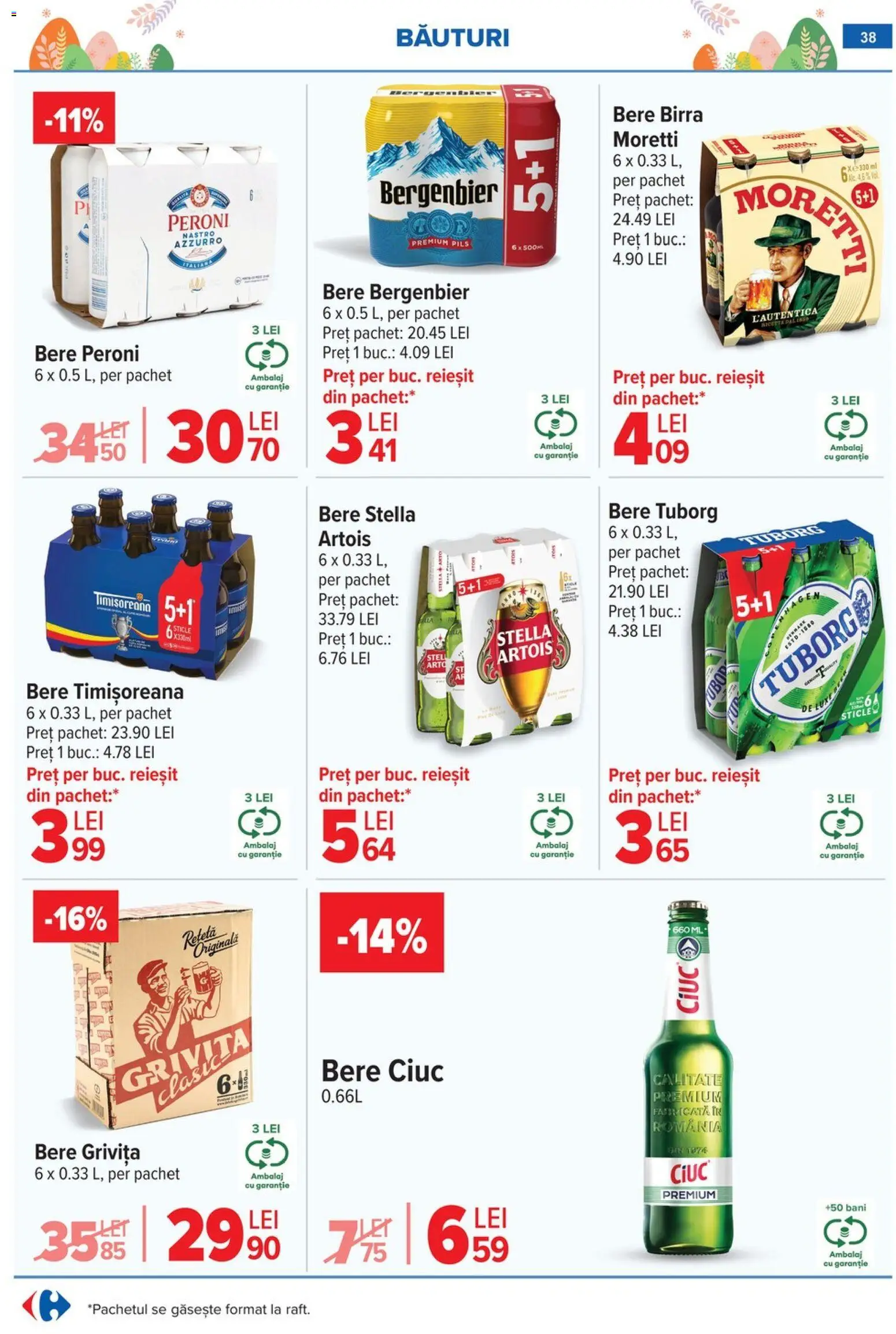 Noul catalog Carrefour – valabil de la 06.04.2026 | Pagină: 44 | Produse: Bere, Plastik Kulübe