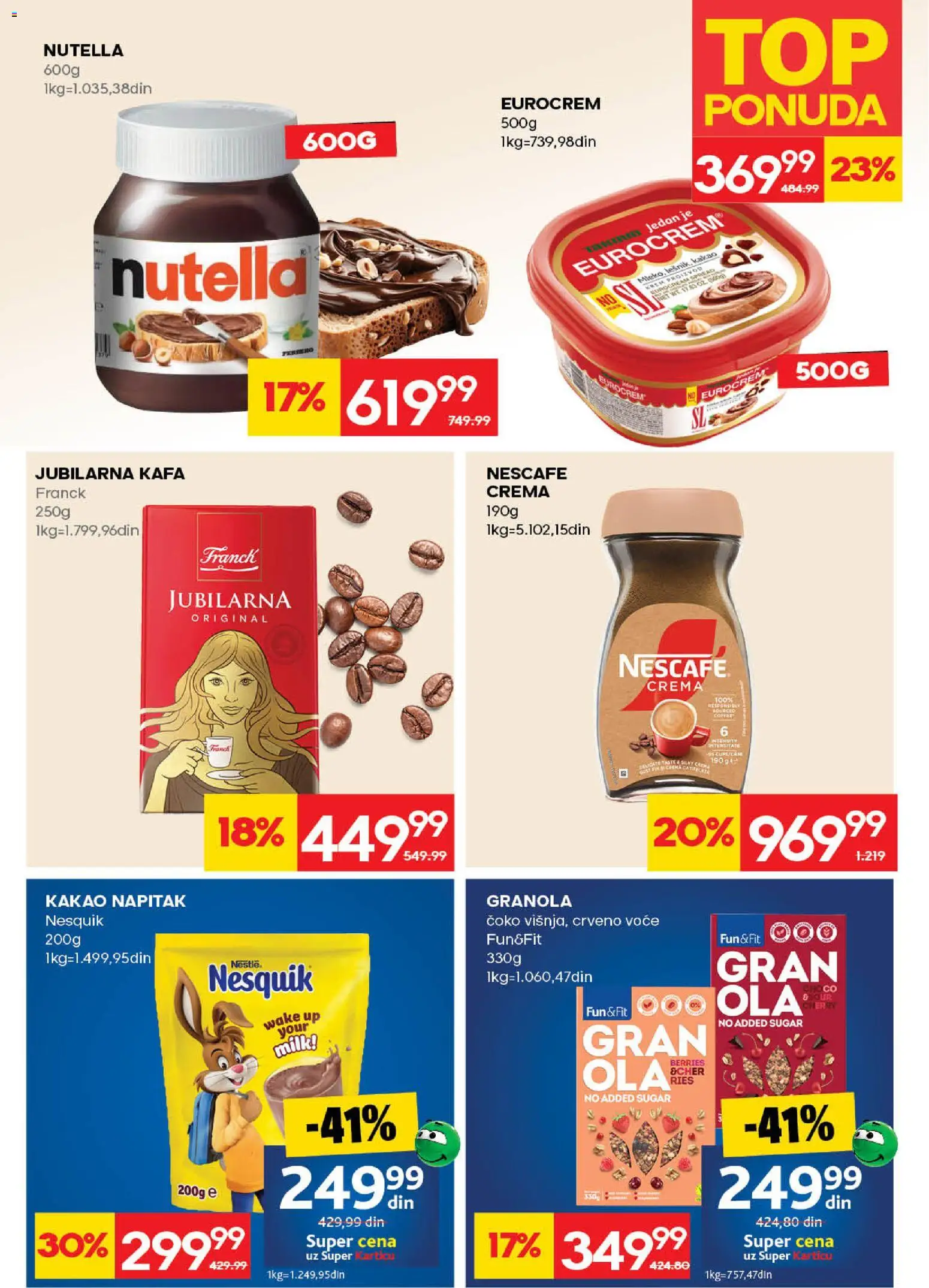 Idea katalog - važi od 30.04.2026 | Strana: 16 | Proizvode: Granola, Kafa, Ferrero, Nesquik