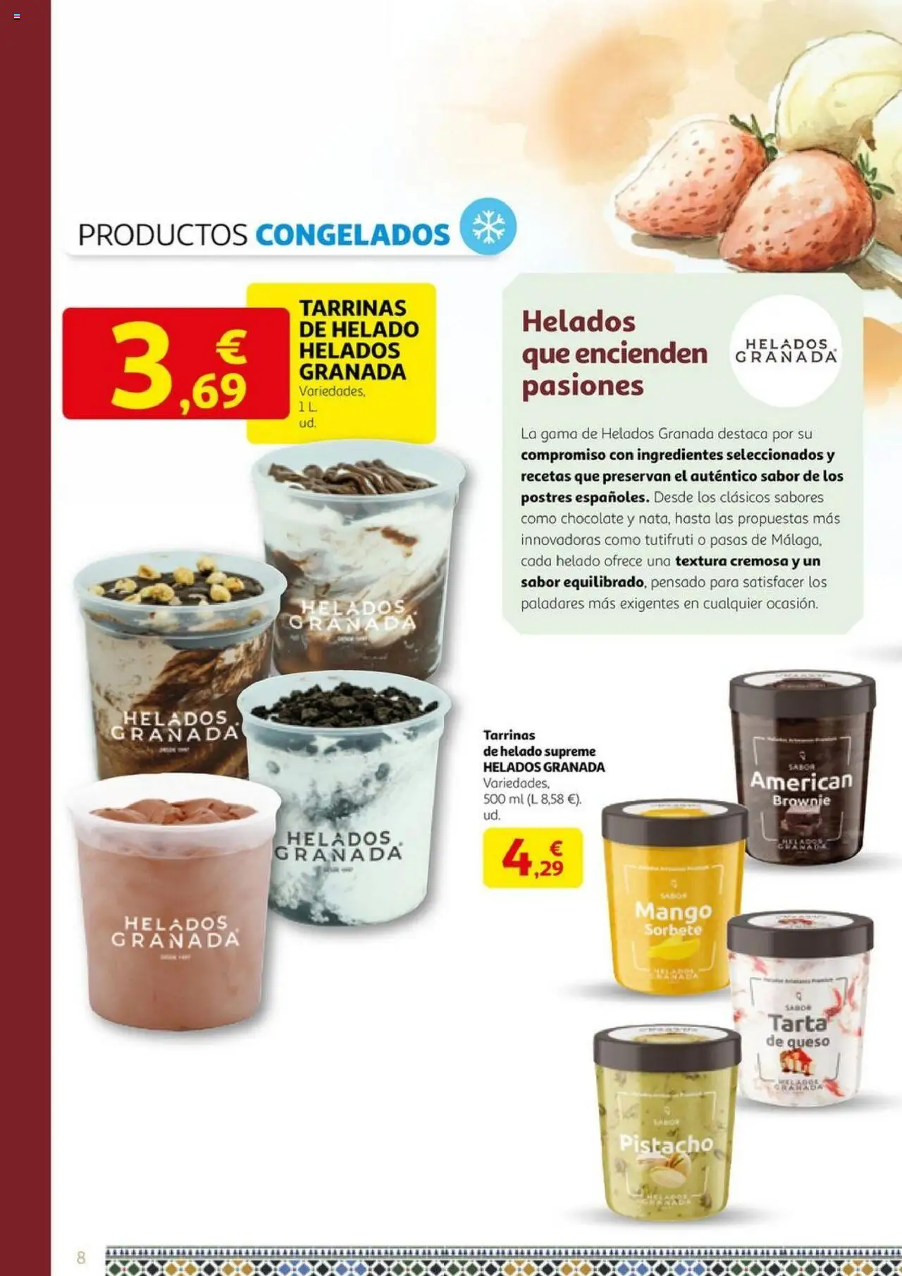 Alcampo - Granada sabe a tradición │ válido desde el 29.08.2025 | Página: 8 | Productos: Κρεμάστρα, Queso, Chocolate, Helado