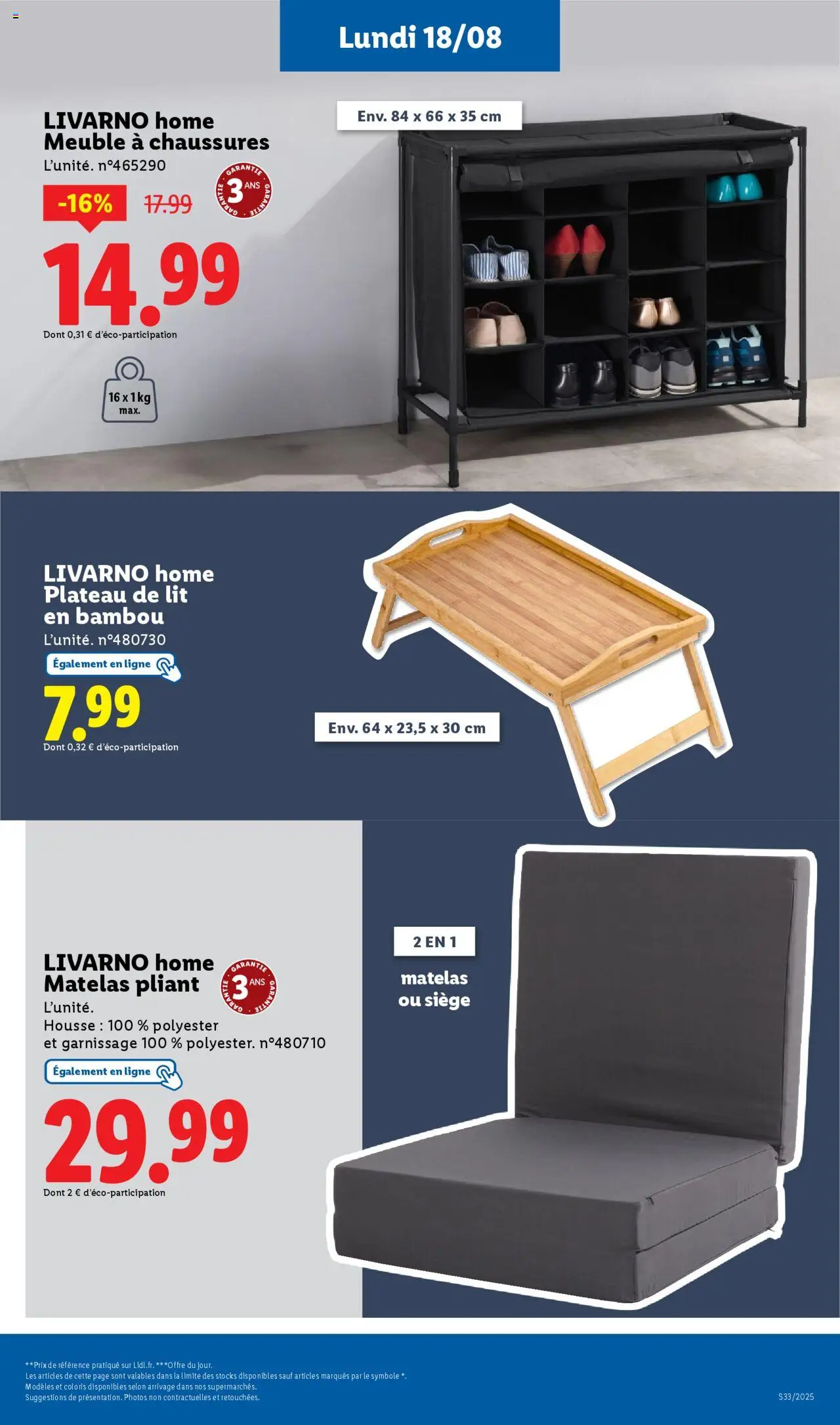  | Page: 35 | Produits: Plateau, Meuble à chaussures, Plateau de lit, Lit
