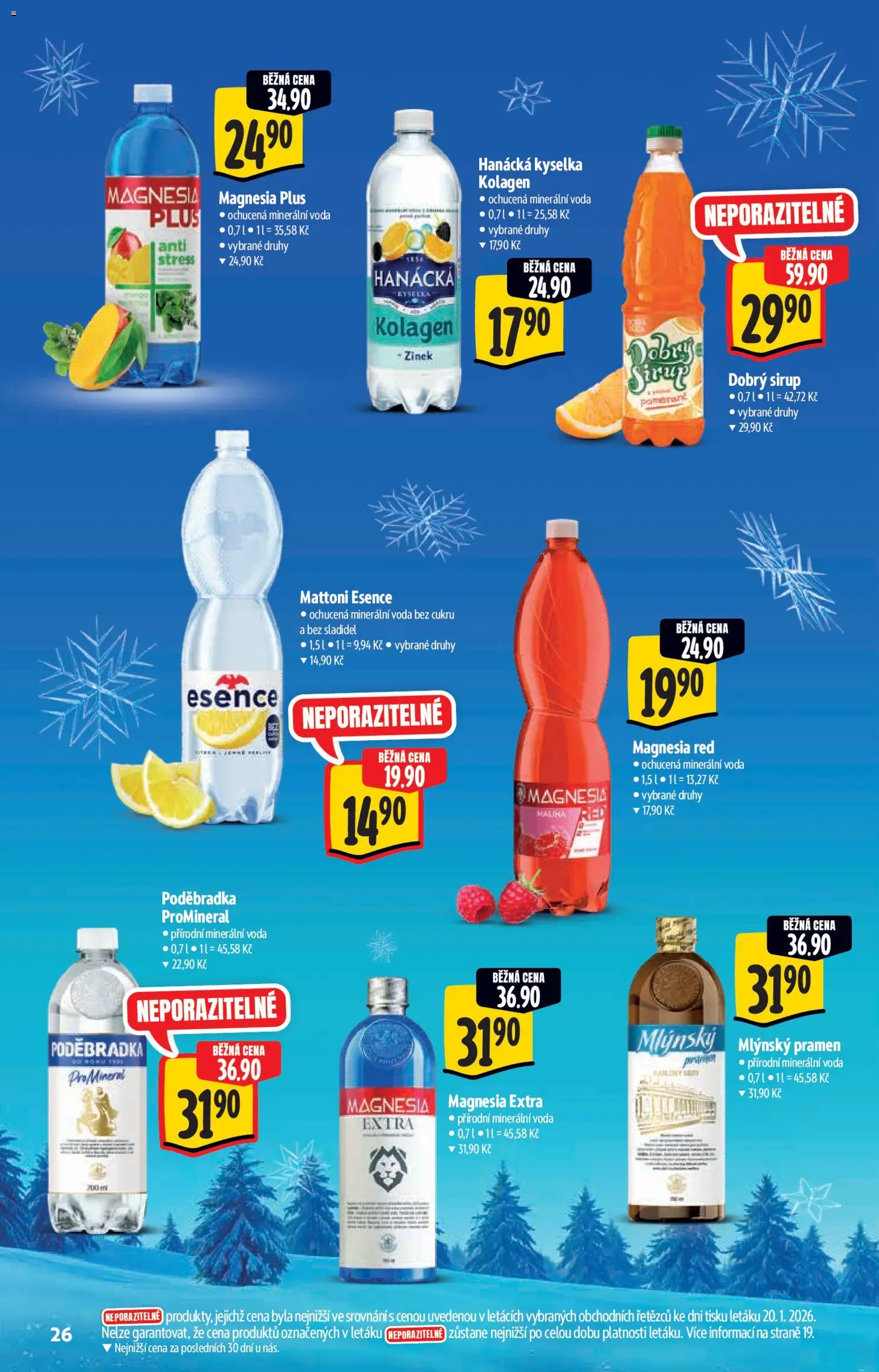 Albert katalog - Hypermarket - Brand od 28.01.2026 | Strana: 26 | Produkty: Poděbradka, Sirup, Minerální voda, Magnesia Red