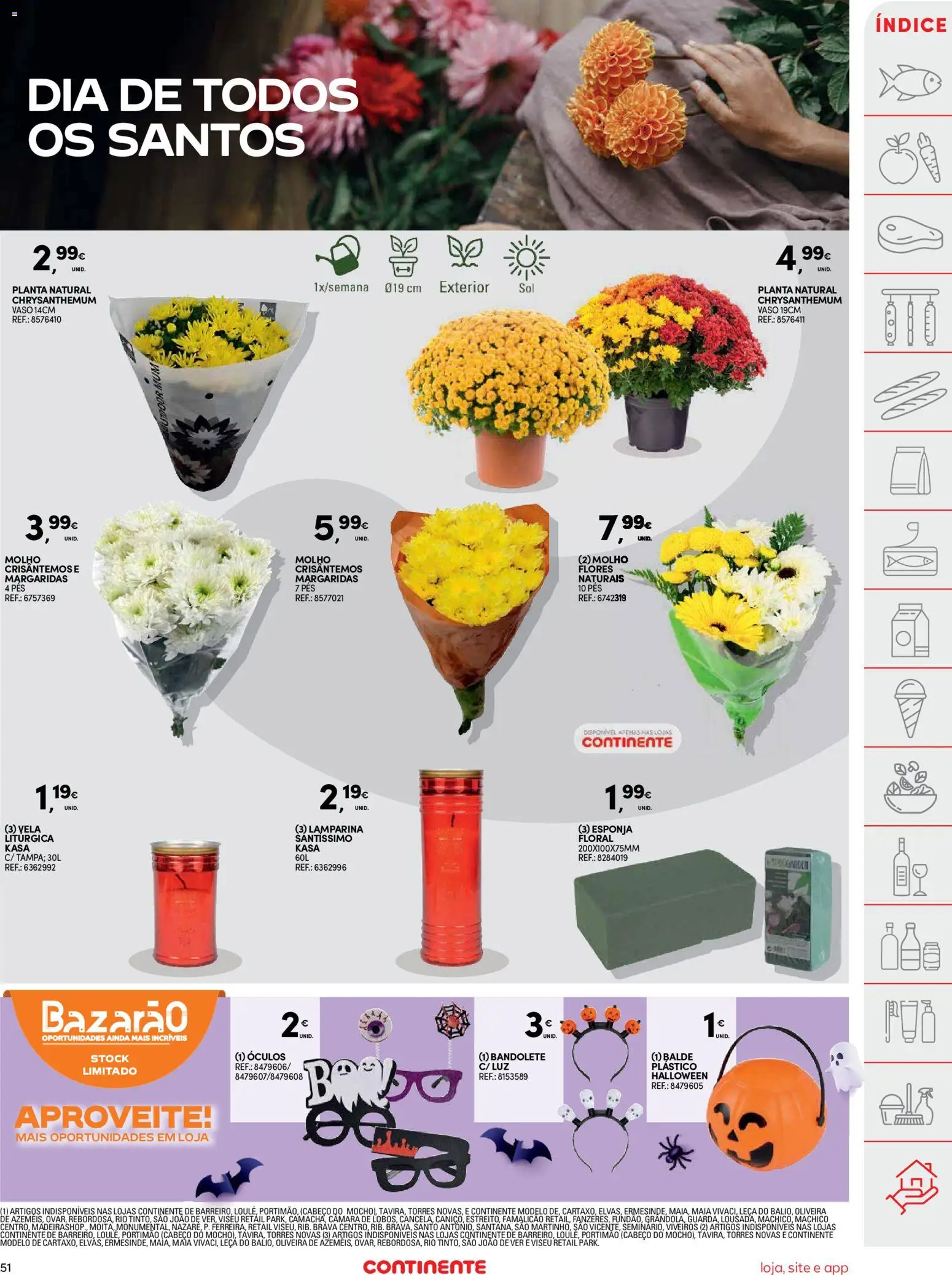 Continente folheto │ válido de 28.10.2025 | Página: 51 | Produtos: Óculos, Balde, Flores, Vaso