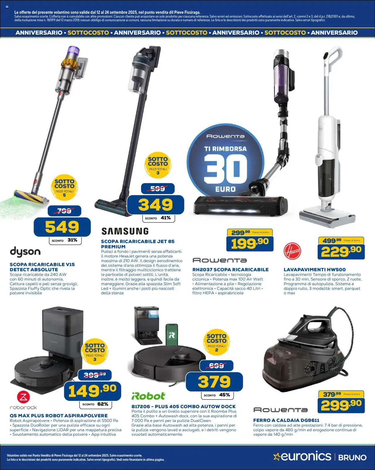 Volantino Euronics del 12.09.2025 | Pagina: 27 | Prodotti: Spazzola, Pile, Panni per la pulizia, Robot aspirapolvere