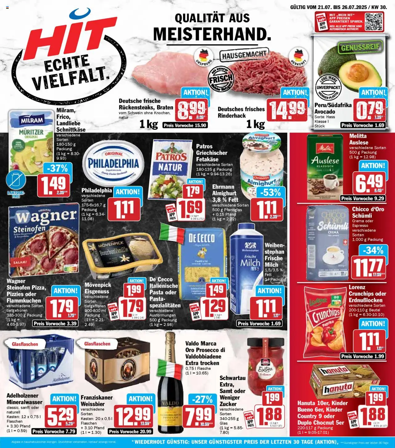 HIT Bayern - gültig ab dem 21.07.2025 | Seite: 1 | Produkte: Franziskaner, Milch, Patros, Pasta