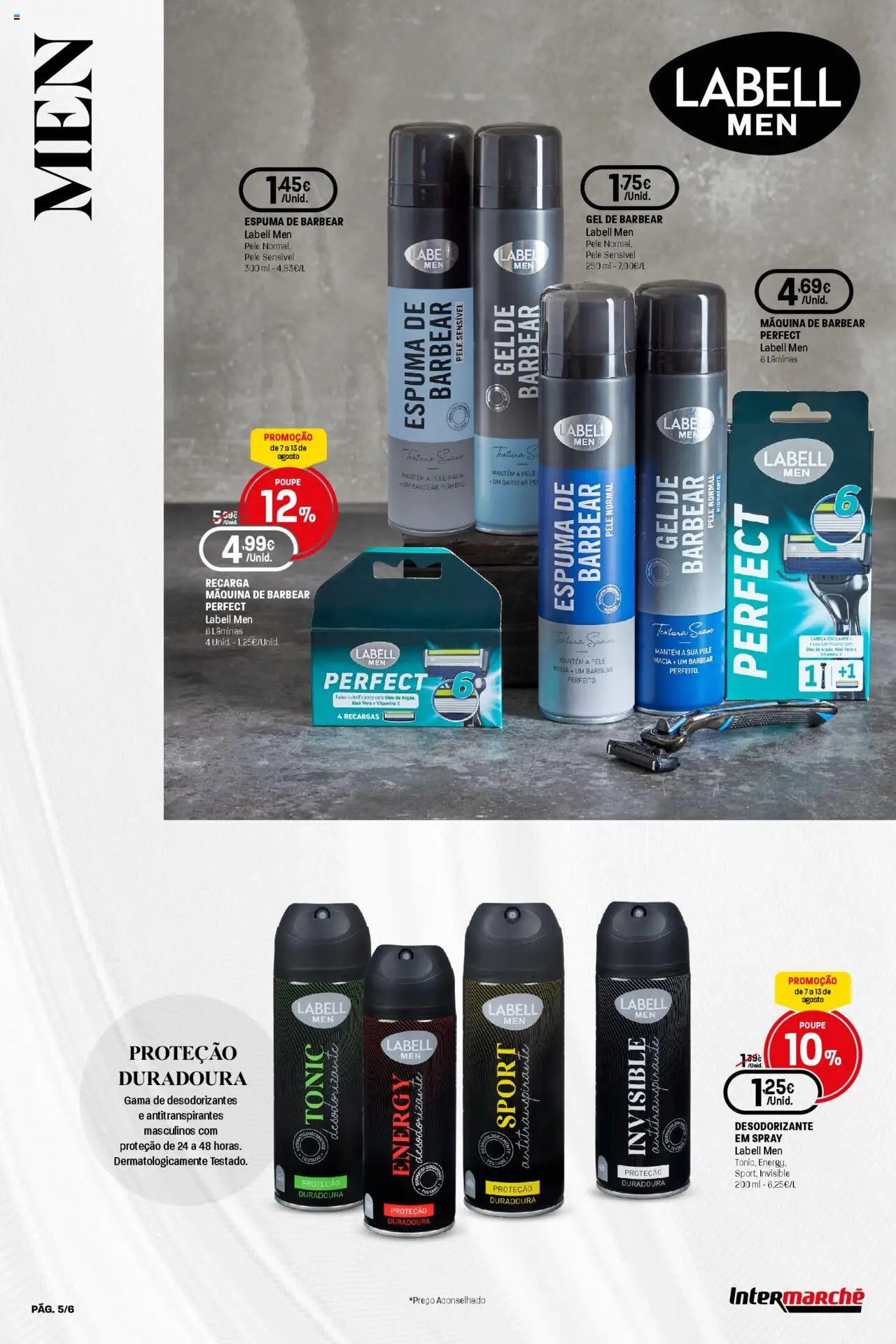Intermarché Folheto Mini │ válido de 07.08.2025 | Página: 5 | Produtos: Espuma de barbear, Desodorizante, Antitranspirante, Óleo