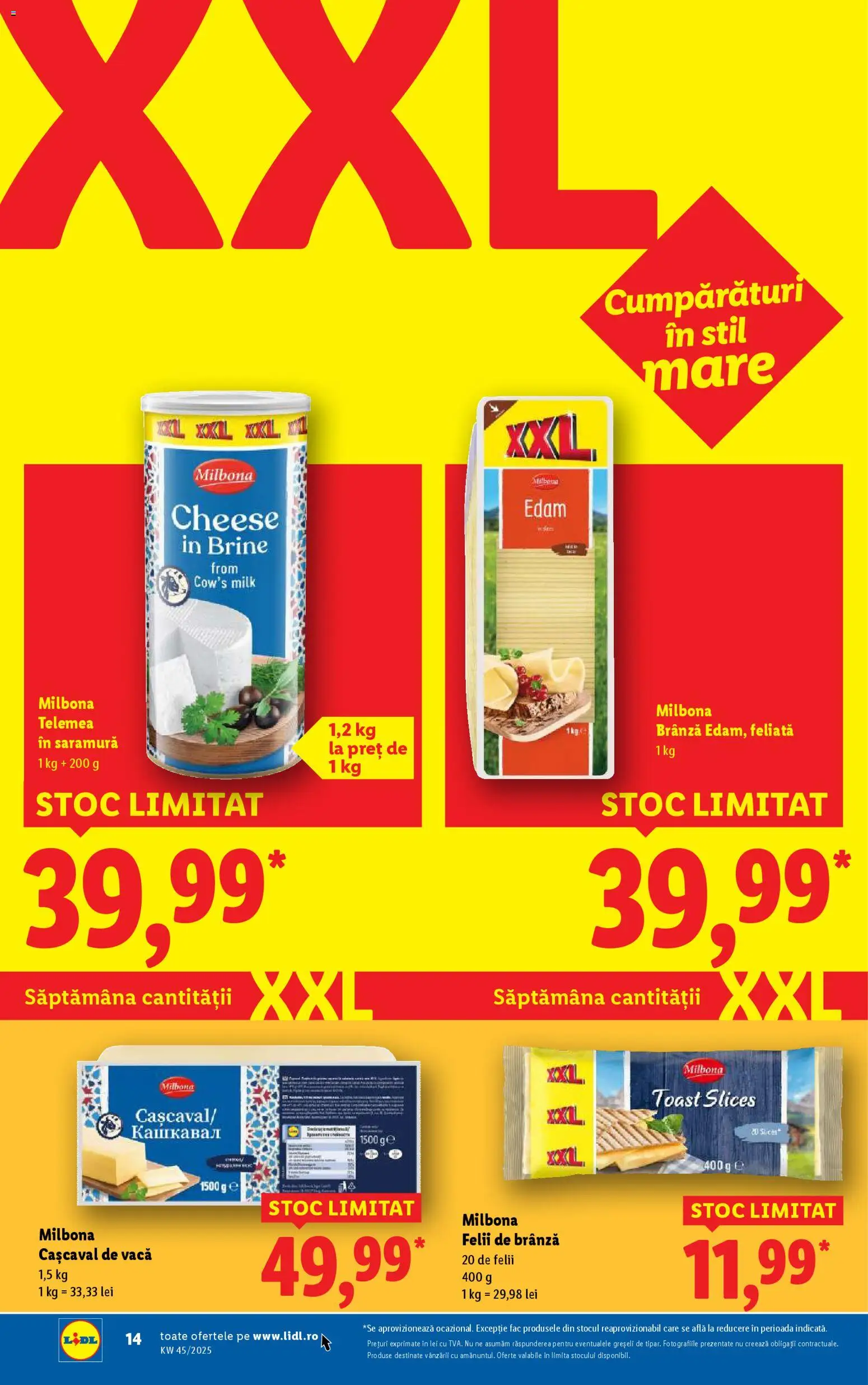 Noul catalog Lidl – valabil de la 03.11.2025 | Pagină: 14 | Produse: Cașcaval, Brânză