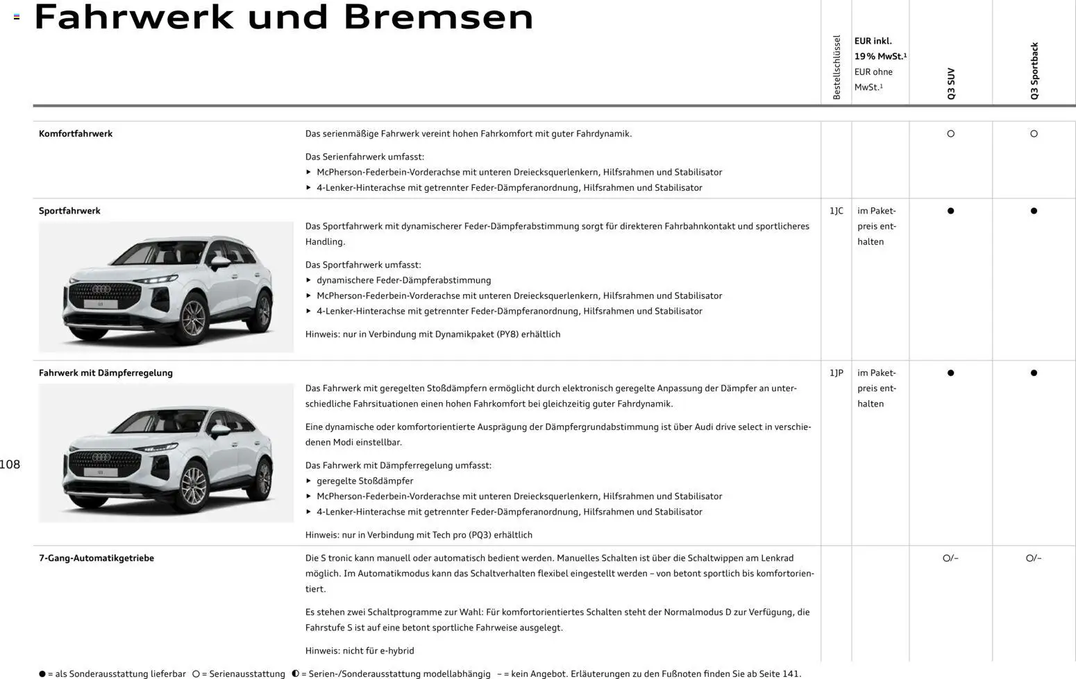 Audi Q3 – gültig ab 29.01.2026 | Seite: 108