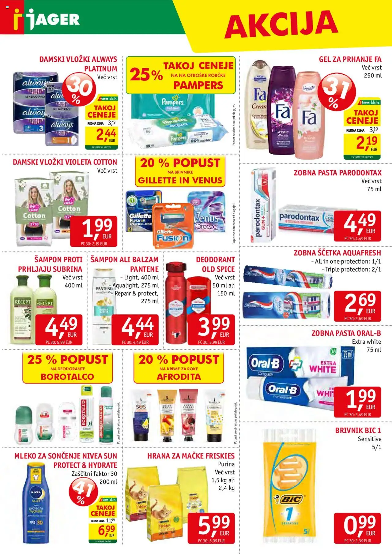 Jager katalog │ velja od 13.08.2025 | Stran: 14 | Izdelki: Hrana za mačke, Sampon, Deodorant, Zobna scetka