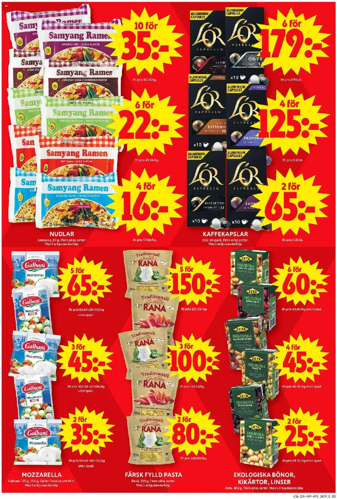 ICA Maxi reklamblad aktuell från 23.06.2025 | Sida: 6 | Produkter: Gem, Galler, Kaffekapslar, Pasta