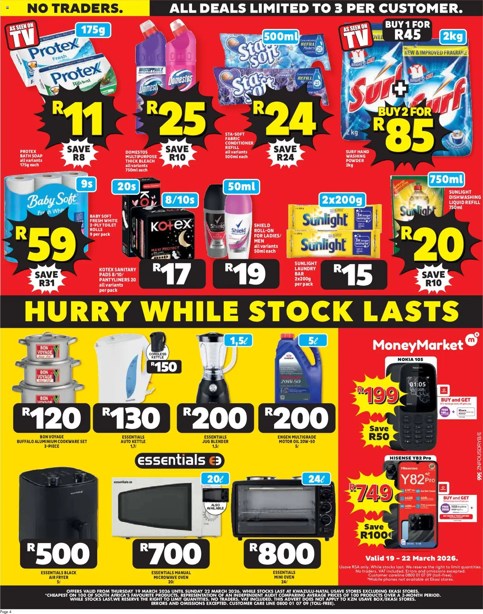 New Usave catalogue – valid from 19.03.2026 | Page: 4 | Products: Oven, Toilet, Fragrance, Conditioner