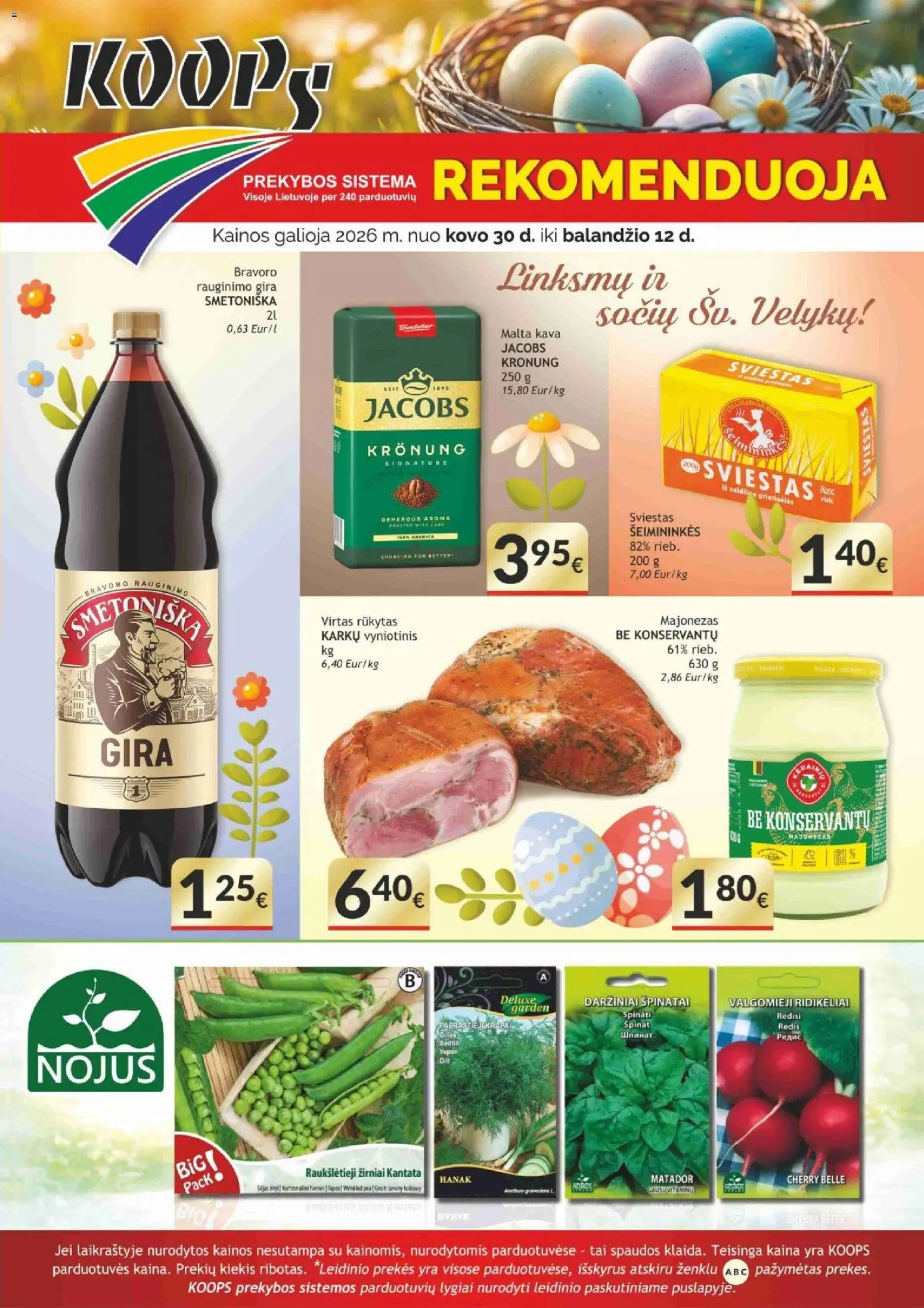 Koops akcijos nuo 30.03.2026 | Puslapis: 1 | Prekių: Sviestas, Kava, Majonezas