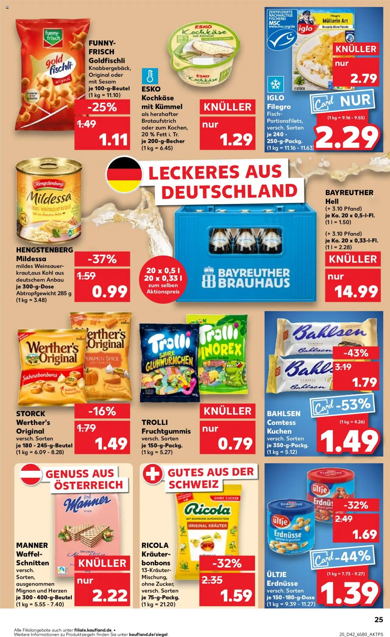 Kaufland prospekt Hamburg	 – gültig ab 16.10.2025 | Seite: 25 | Produkte: Ultje erdnusse, Erdnüsse, Fisch, Kuchen