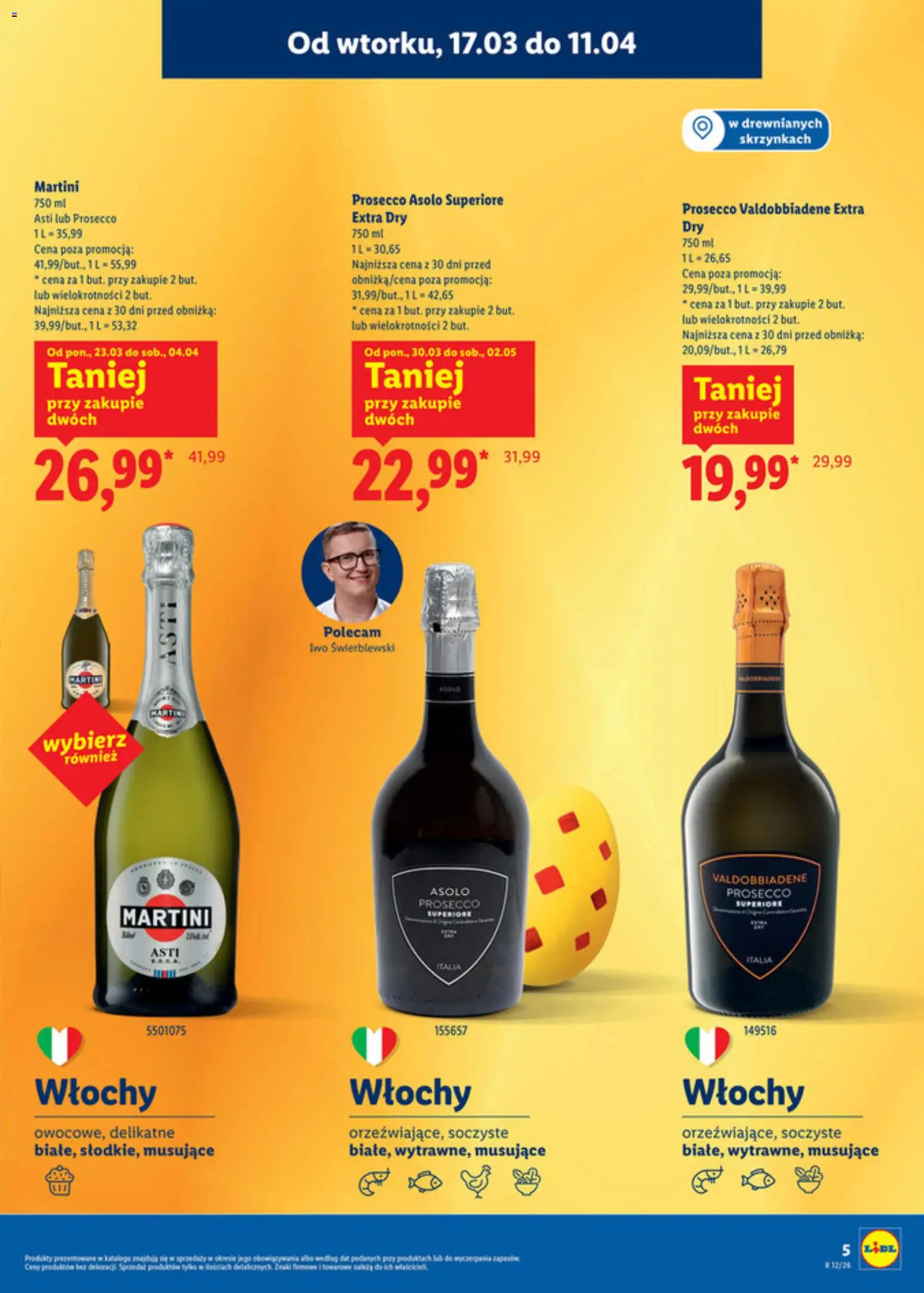 Lidl Katalog alkoholi mocnych i win od 17.03.2026 | Strona: 6 | Produkty: Martini, Martini prosecco, Prosecco